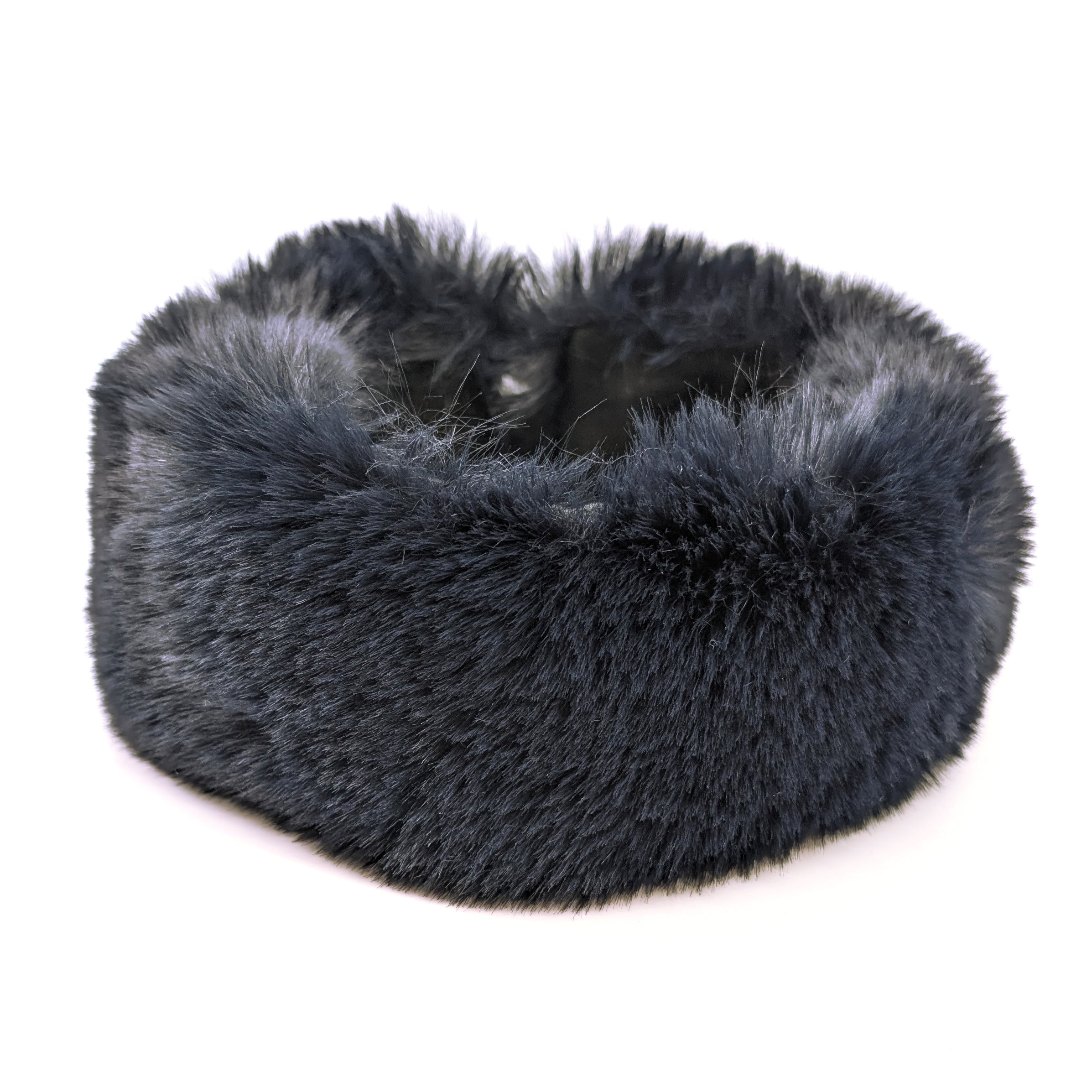 Stylish Navy Blue Faux Fur Headband & Snood Set - Winter Fashion Accessories for Women | Perfect for Cold Weather, Outdoor Activities & Holiday Outfits