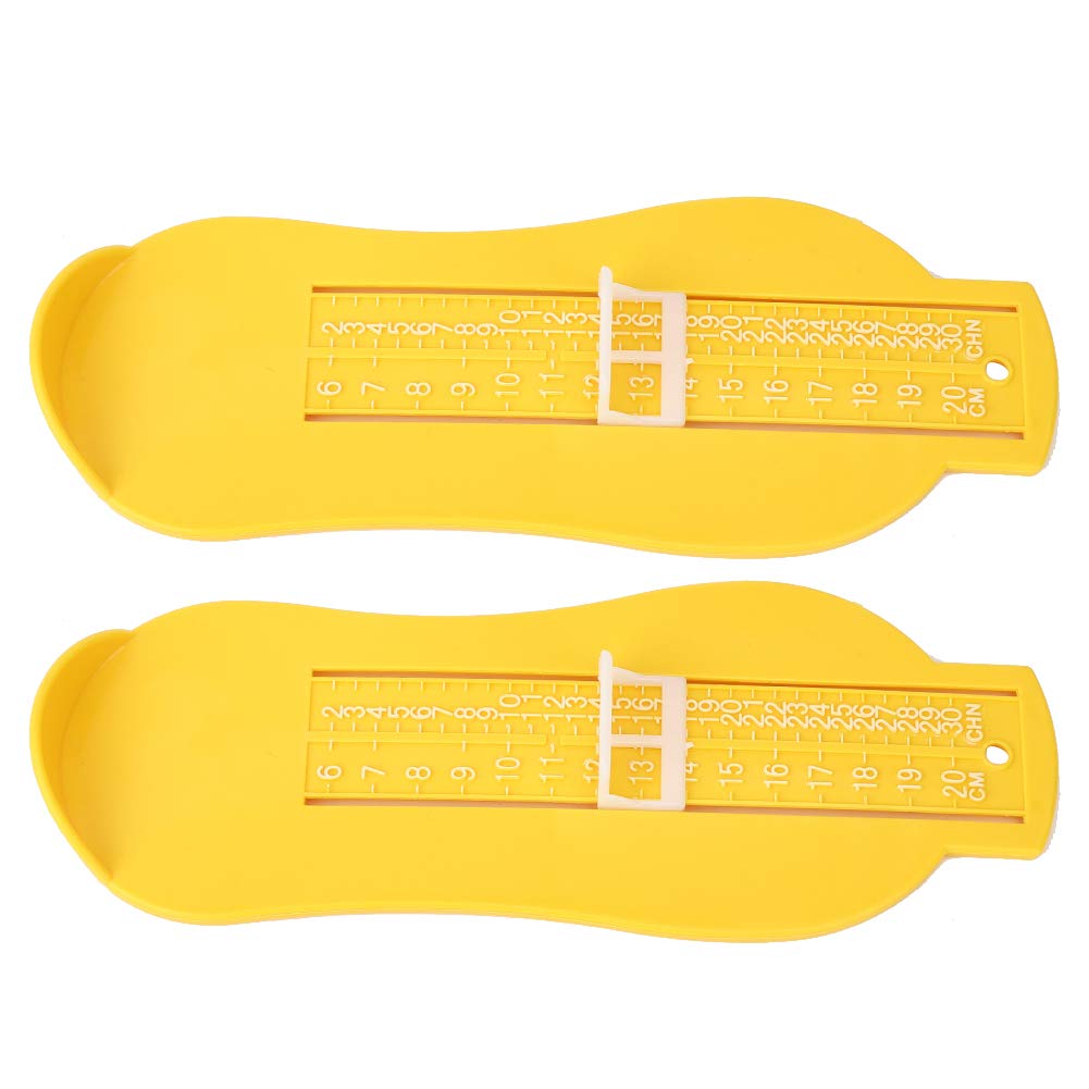 Kids Baby Foot Measuring Device 0-200mm - 2 Pack Yellow Shoe Sizer & Children's Foot Gauge for Accurate Sizing - Perfect for At-Home Measurements, Online Shoe Shopping, and Pediatric Clinics