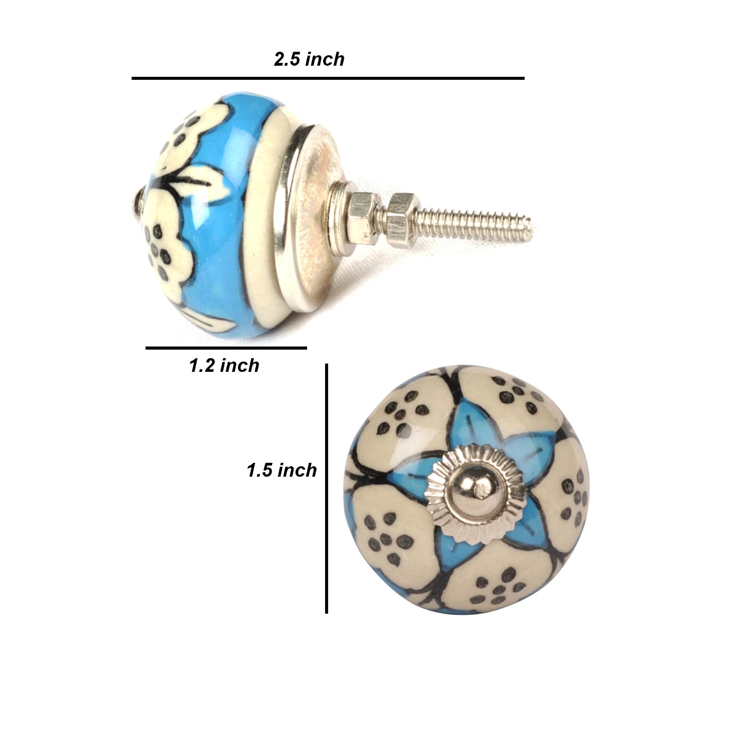Ceramic Cabinet Knobs - 1 Pack (Set of 1) - Elegant Drawer Pulls for Kitchen, Bathroom & Furniture - Durable Hardware for Home Decor & DIY Projects