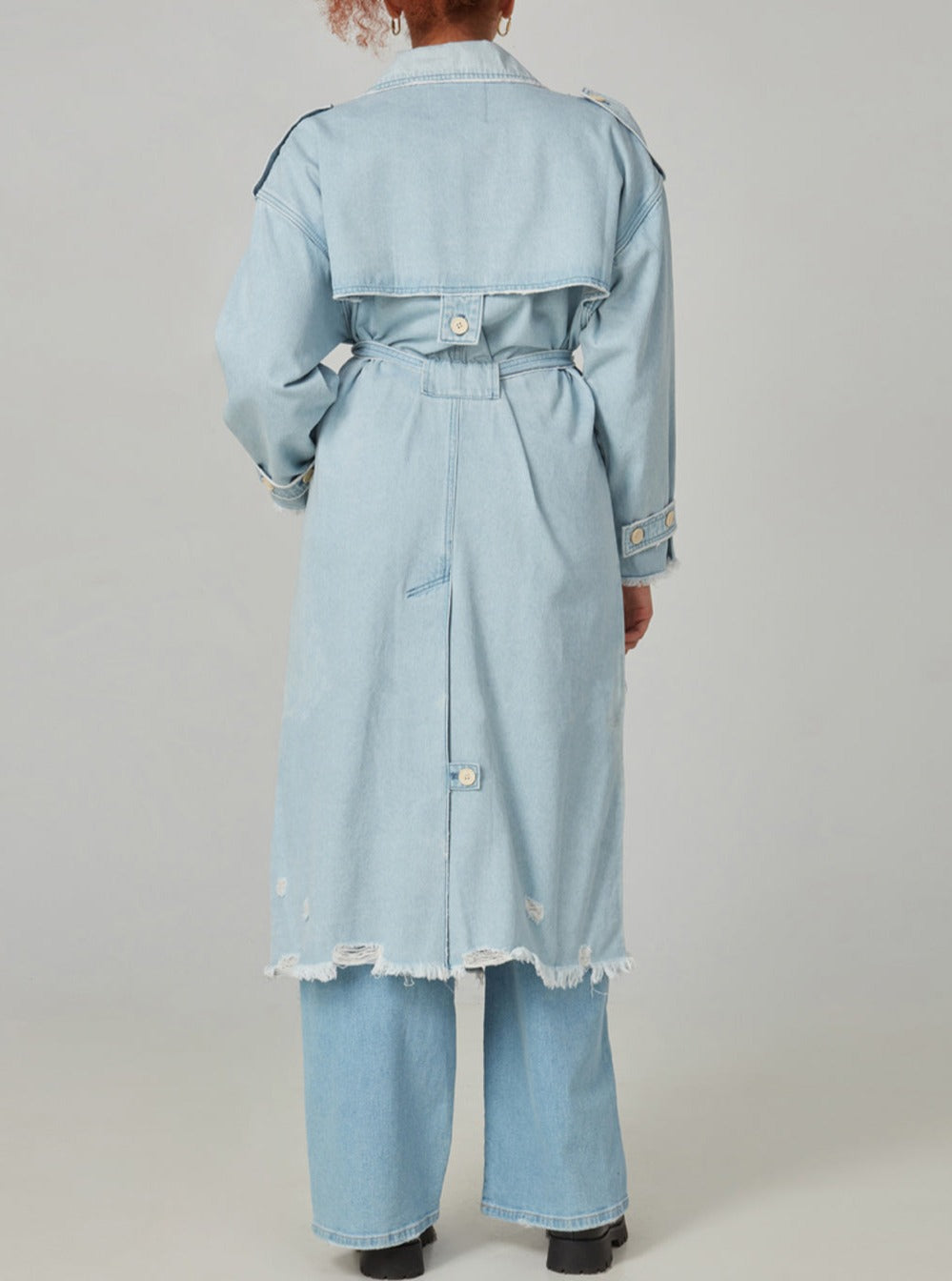 AVERY BO Women's Trench Coat - Blue Opal Color, Lightweight Waterproof Raincoat for Spring & Fall | Perfect for Office, Travel & Everyday Wear