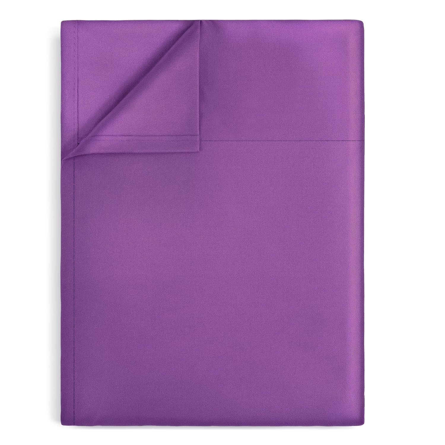 Lirex Queen Size Flat Sheet - Extra Soft Brushed Microfiber 1800 Thread Count - Wrinkle Free, Breathable & Machine Washable - Perfect for Bedroom, Guest Room & Dorm (Purple, Queen)