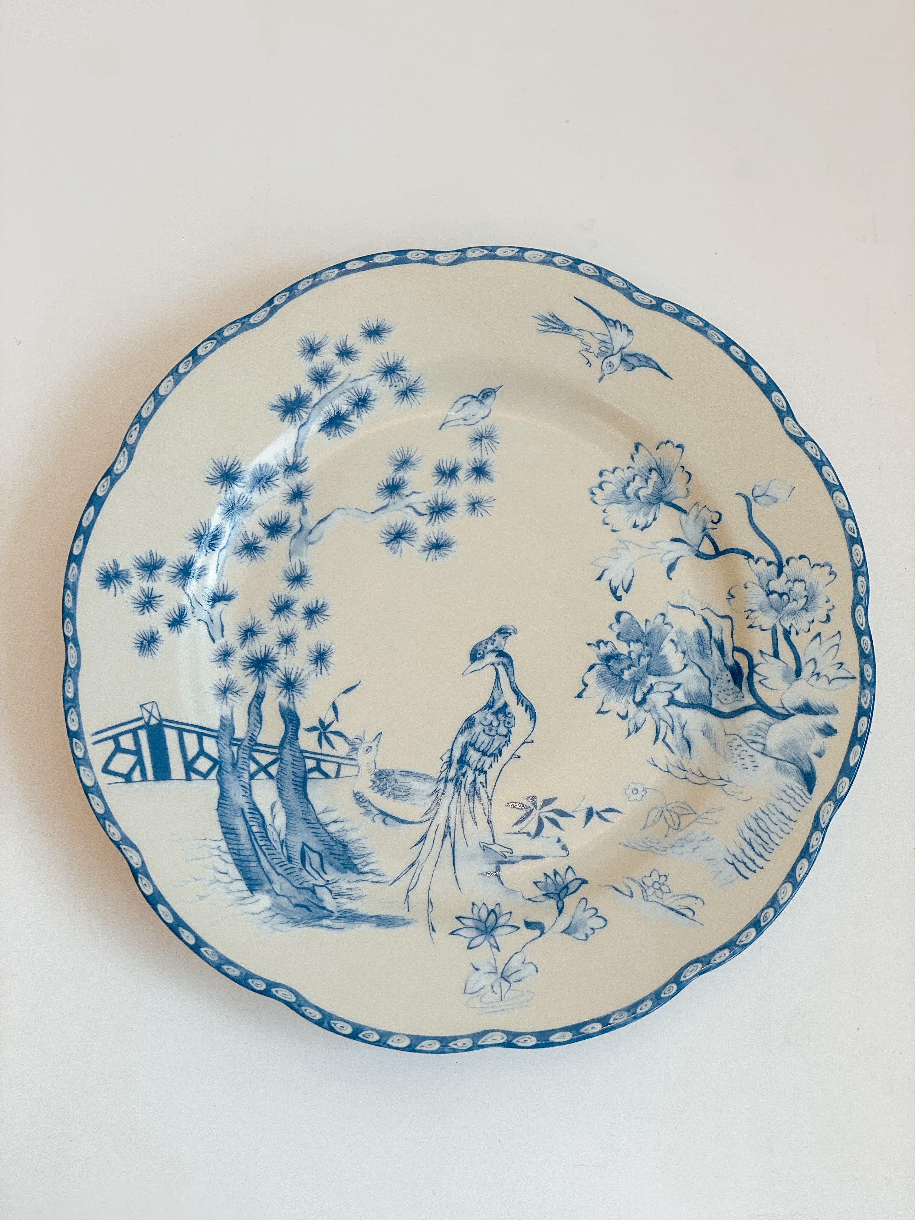 Virginia Blue Ceramic Dessert Plate Set - Elegant Small Plates for Cakes, Cookies & Pastries - Perfect for Afternoon Tea, Parties & Home Decor