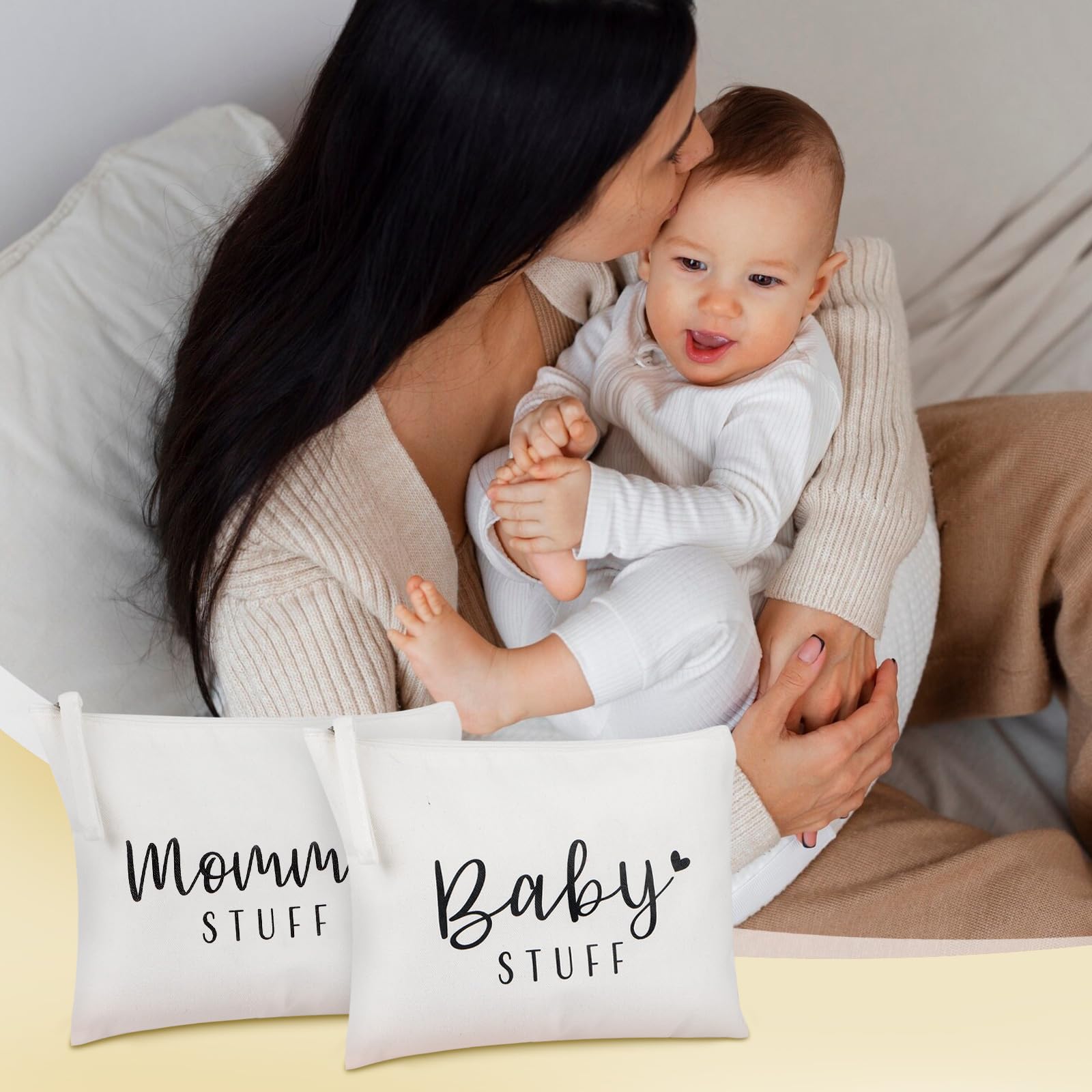 DDLP New Mom Gift Set - Premium Canvas Mommy and Baby Pouch | Thoughtful Pregnancy & Baby Shower Present for Expecting Mothers | Perfect for Hospital Visits, Diaper Storage & On-the-Go Parenting