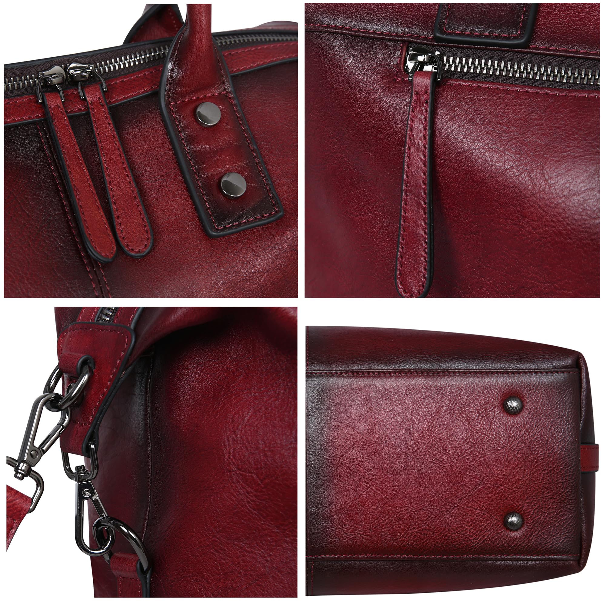Genuine Leather Satchel Tote Bag for Women - Top Handle Designer Shoulder Bag with Large Capacity, Crossbody Purse for Work, Travel & Everyday Use