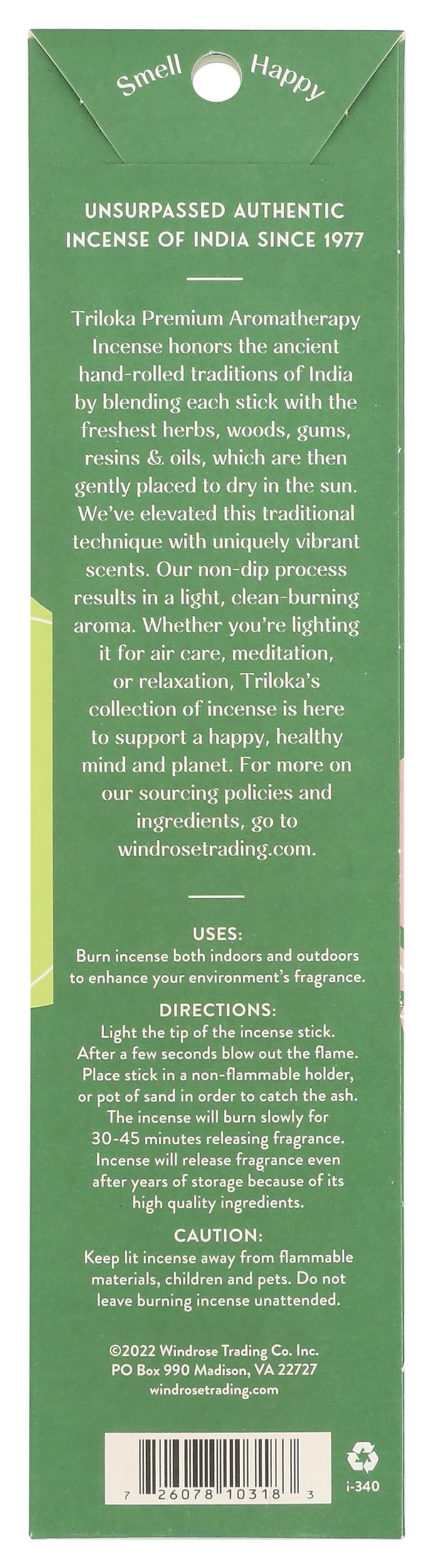 TRILOKA Premium Patchouli Rose Incense Sticks - 10 Count | Aromatic Scent for Meditation, Yoga & Home Relaxation