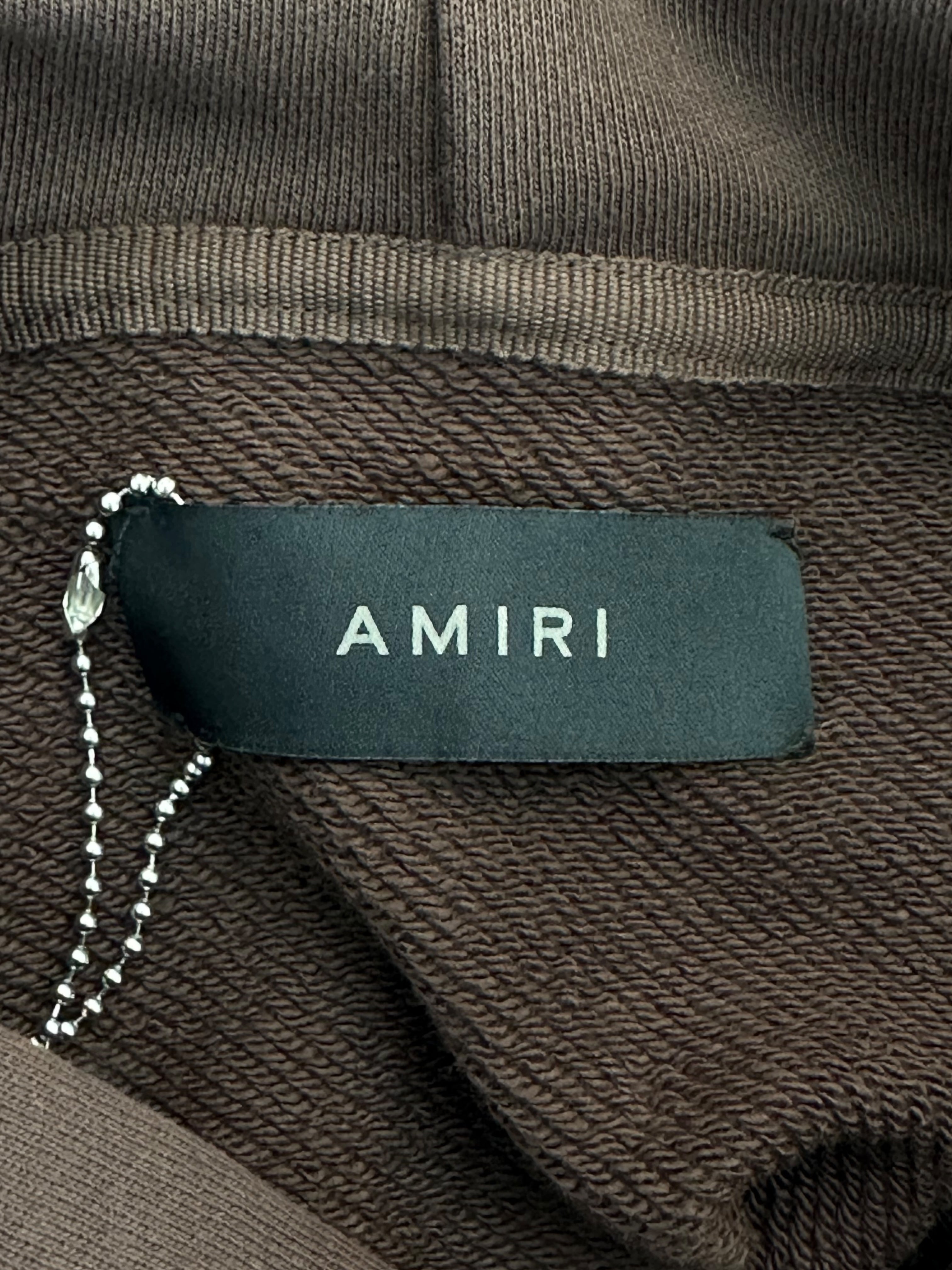 Amiri MA Bar Logo Hoodie for Men - Brown & White Pullover Sweatshirt | Streetwear Fashion, Casual Wear & Urban Style Outfits