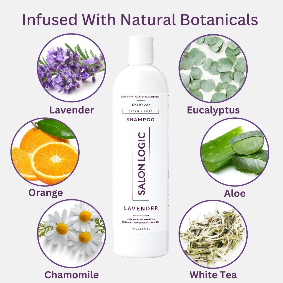 Everyday Clean & Pure Lavender Shampoo - Keratin Treatment for Hydration & Moisture | Sulfate-Free, Color-Safe Hair Care | Salon Quality Natural Scent | Perfect for Dry, Damaged & Color-Treated Hair at Home