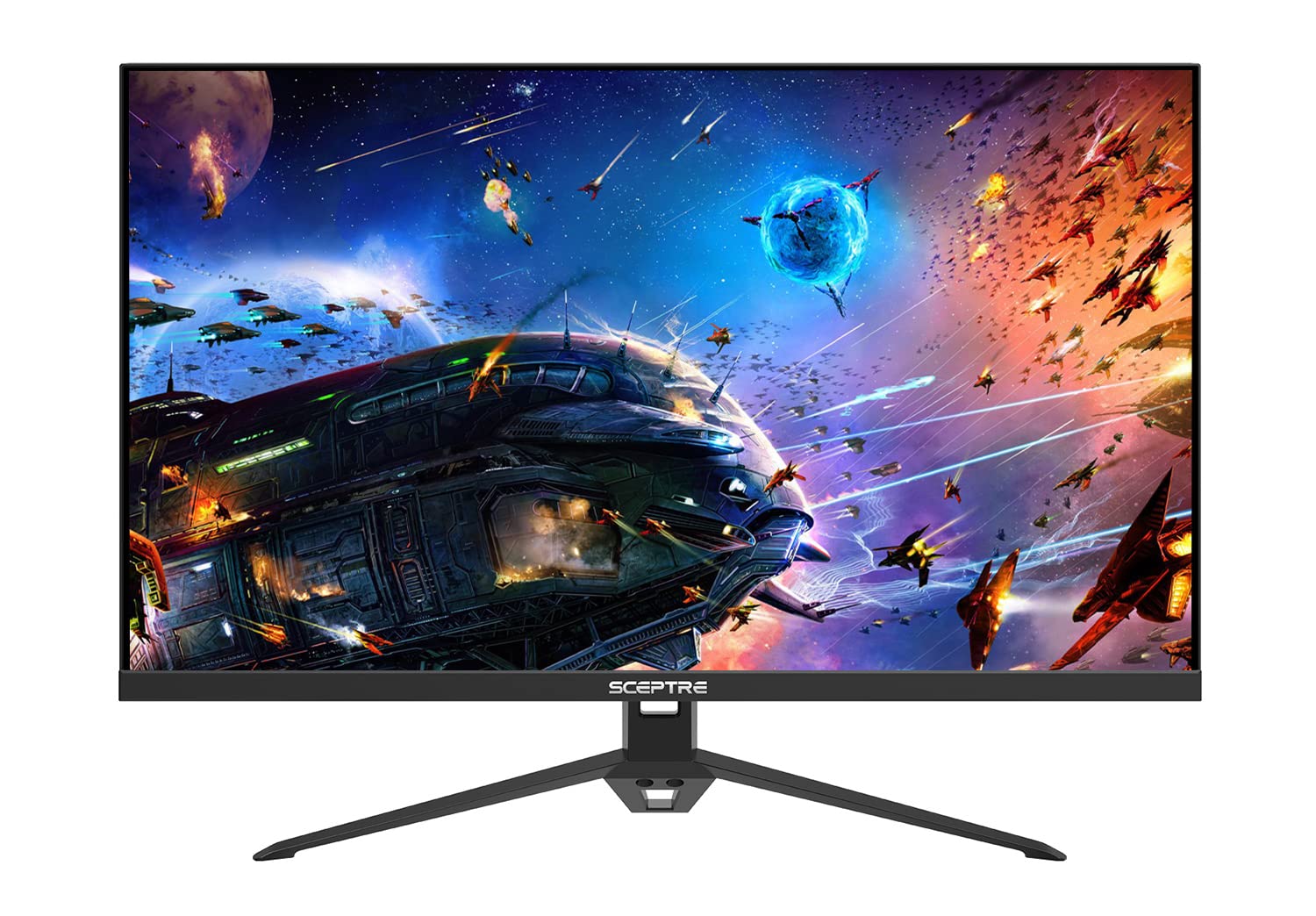 Sceptre 27-inch IPS Gaming Monitor - 165Hz Refresh Rate, DisplayPort & HDMI, 300 Lux, Built-in Speakers, Machine Black (E278B-FPT168) - Perfect for Esports, Streaming & Home Office Setup