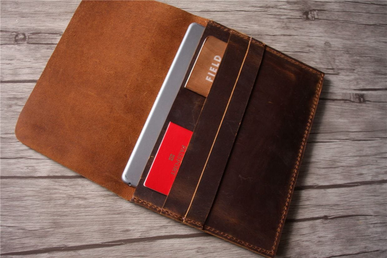 Premium Custom Leather MacBook Pro 13 Inch Case Sleeve - Handmade Protective Cover for 13