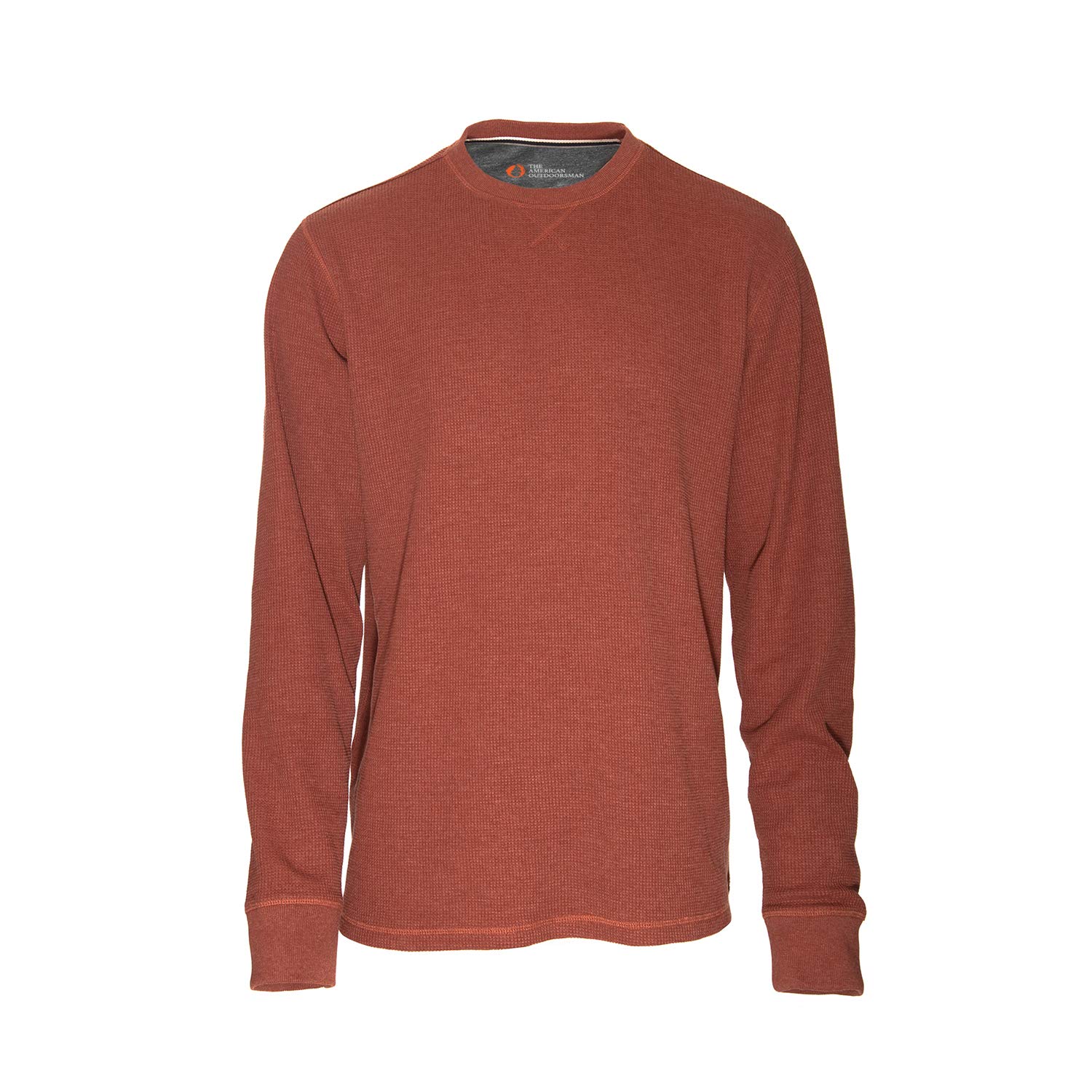 Men's Long-Sleeve Thermal Waffle Knit Shirt - Warm Crew Neck Top for Outdoor Activities, Camping & Winter Wear | American Outdoorsman