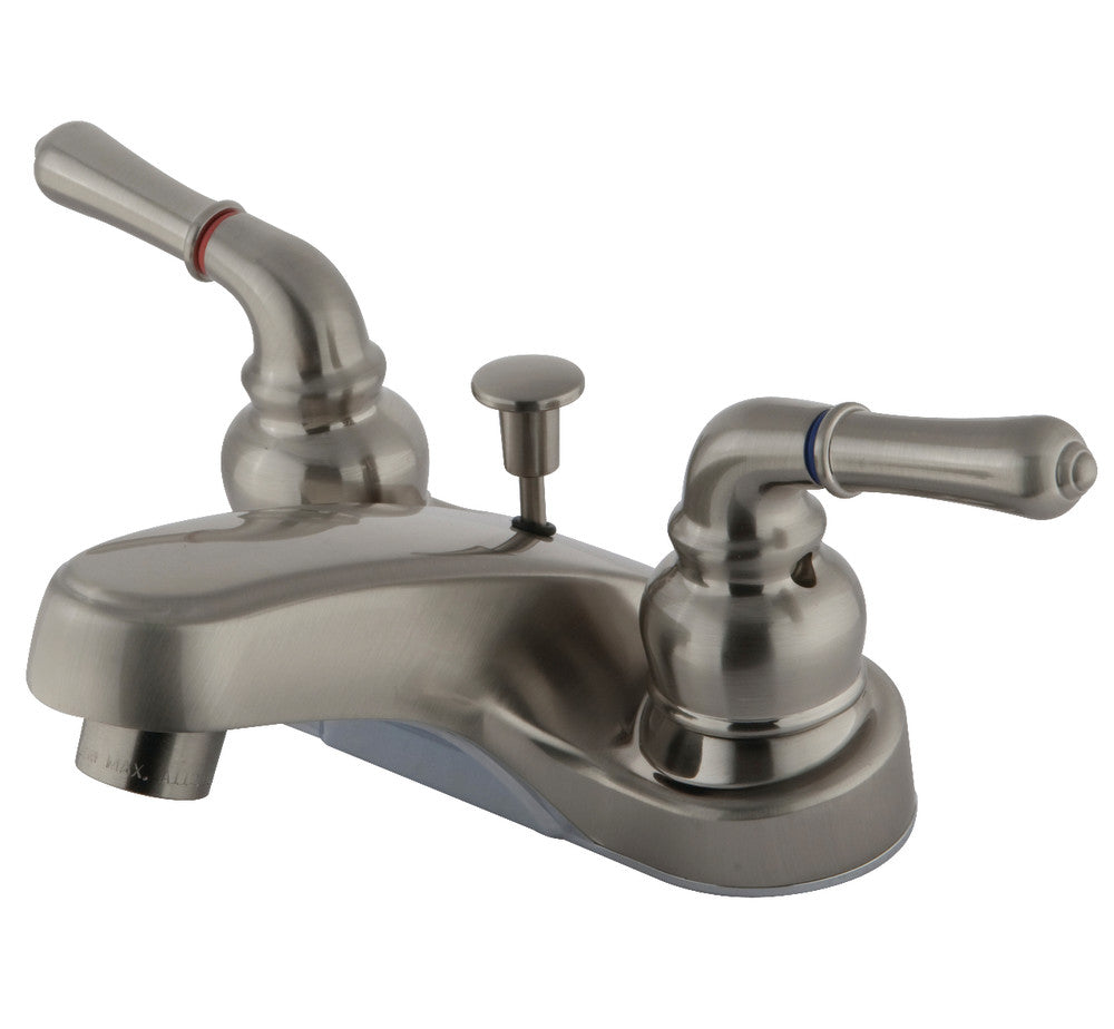 Kingston Brass KB252 4-Inch Centerset Bathroom Faucet - Chrome Finish, Single Handle, Water-Saving Design for Sink Vanity or Powder Room