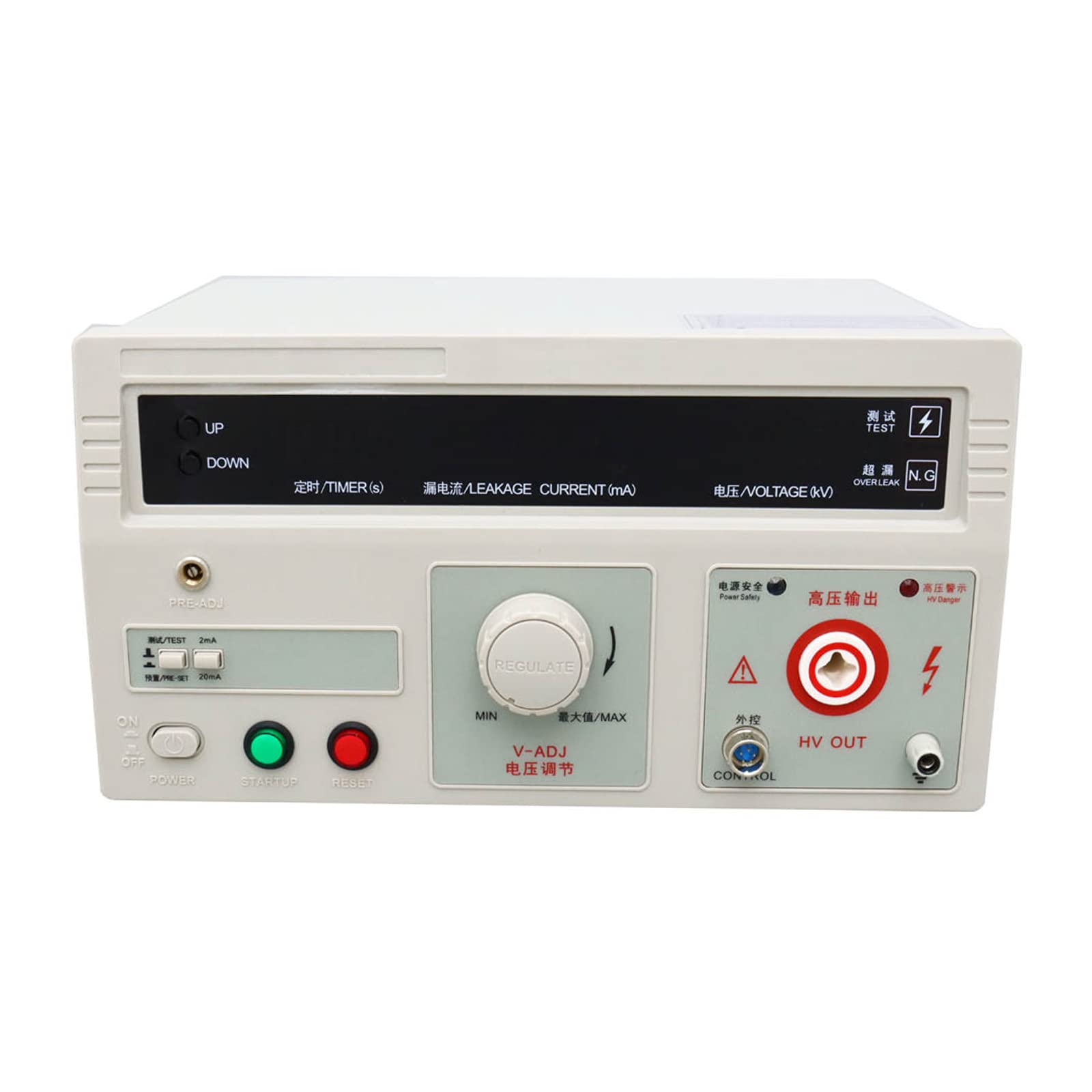 5KV 100VA Hi-Pot Tester - Digital Display Voltage Withstand Test Instrument for Power Equipment (AC 220V) | Electrical Safety Testing for Transformers, Cables & Insulation Materials