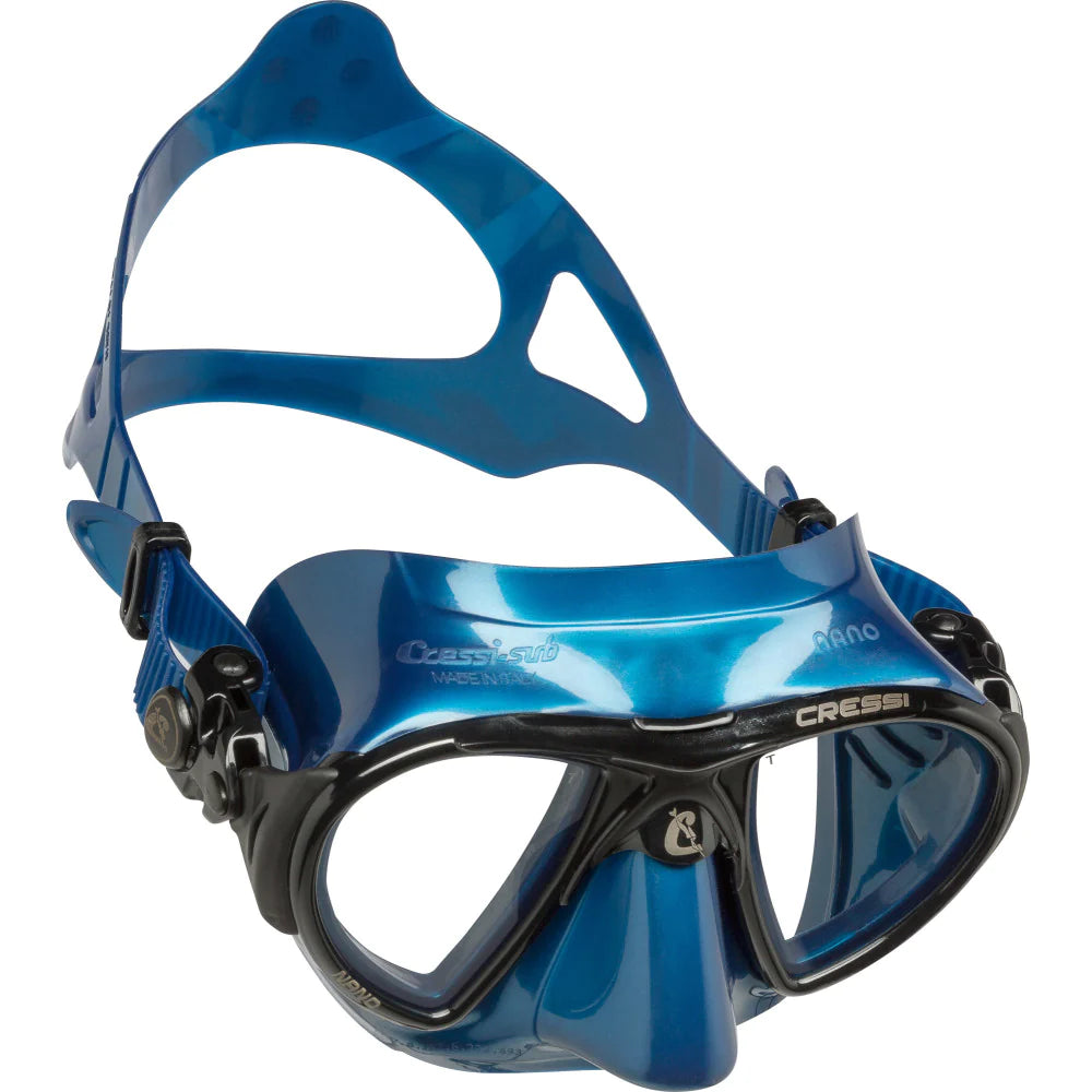 Cressi Nano Blue/Black Snorkeling Mask - Lightweight & Anti-Fog Scuba Diving Gear for Men & Women - Perfect for Ocean, Pool, and Beach Adventures