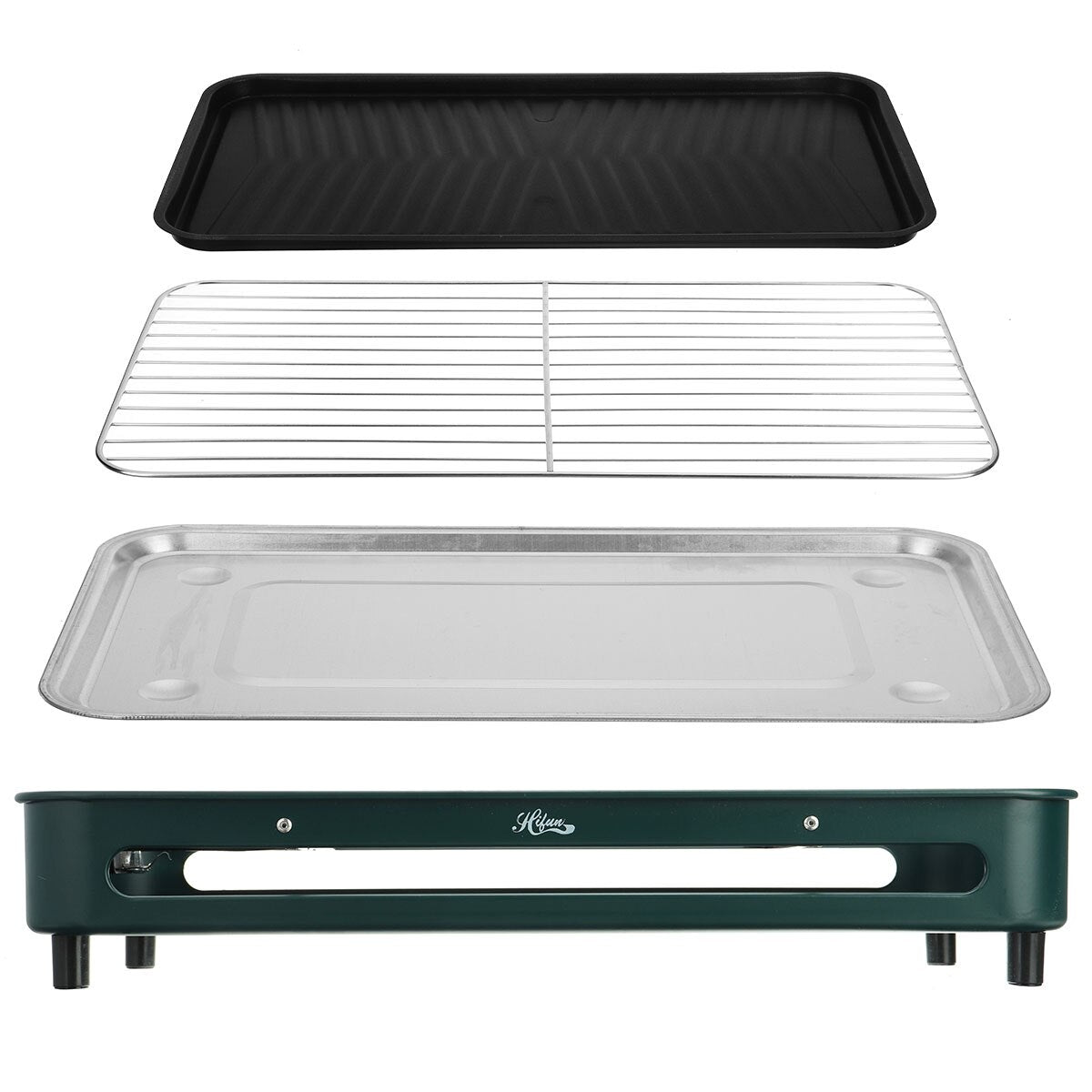 1500W Portable Smokeless Electric Grill Pan - Non-Stick Indoor/Outdoor BBQ Griddle for Home, Camping & Parties - Perfect for Grilling Steaks, Burgers, Vegetables & More