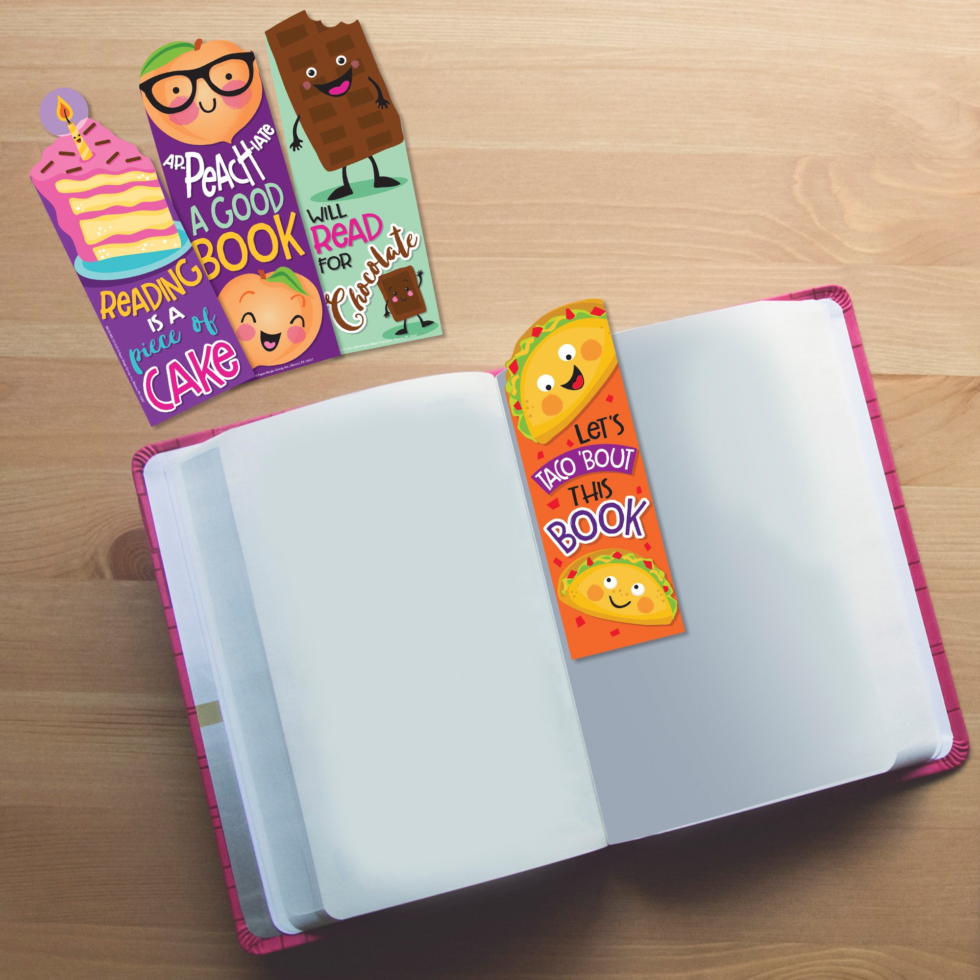Eureka Taco Scented Bookmarks - Pack of 24 Fun & Unique Book Markers for Kids, Students & Book Lovers - Perfect for Reading, Gifts & Classroom Rewards