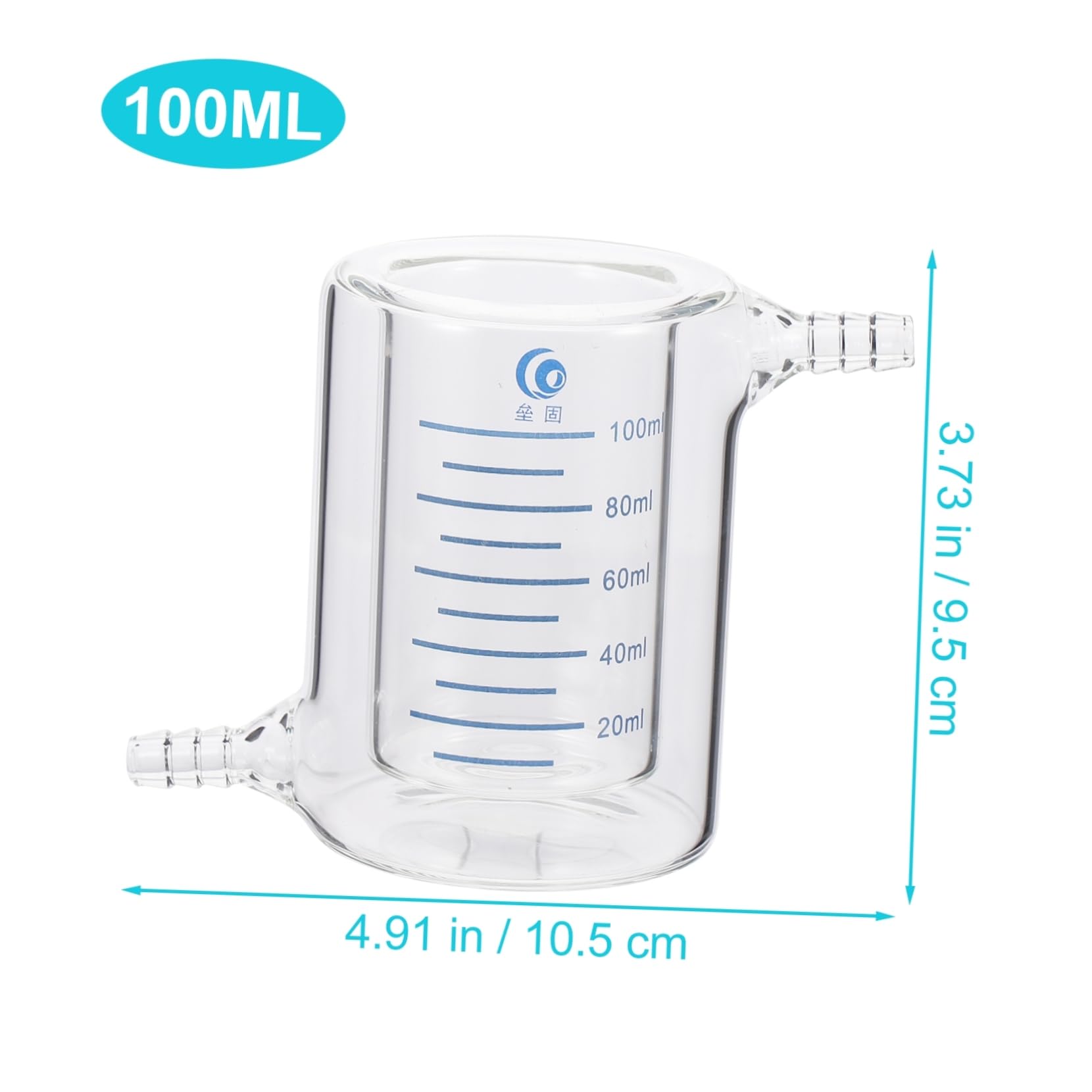 GLEAVI 2-Pack Jacketed Glass Beakers - Double Layer Lab Beaker Set with Reactor Bottle for Chemistry Experiments, Photocatalytic Reactor & Laboratory Supplies | Ideal for Science Labs, Research & Industrial Use