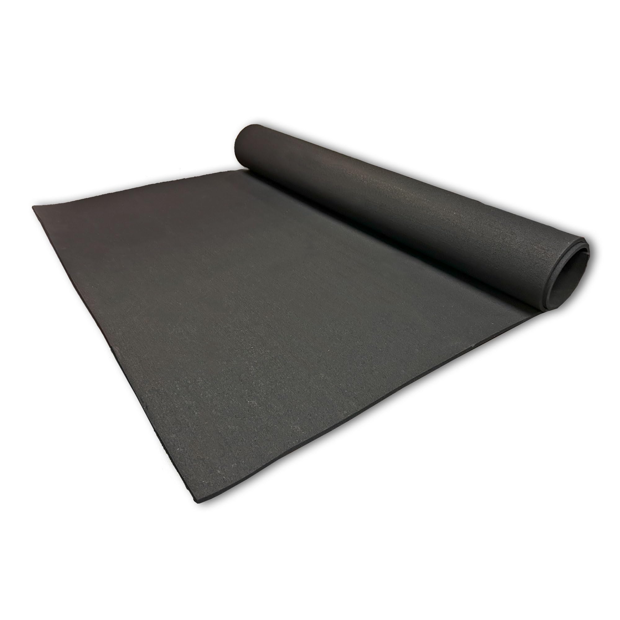 Durable Black Rubber Flooring Rolls 8mm Thick (4' x 6') - Ideal for Home Gyms, Exercise Mats, Weightlifting & Performance Facilities | Non-Slip, Shock-Absorbent Workout Flooring for Fitness & Training Areas