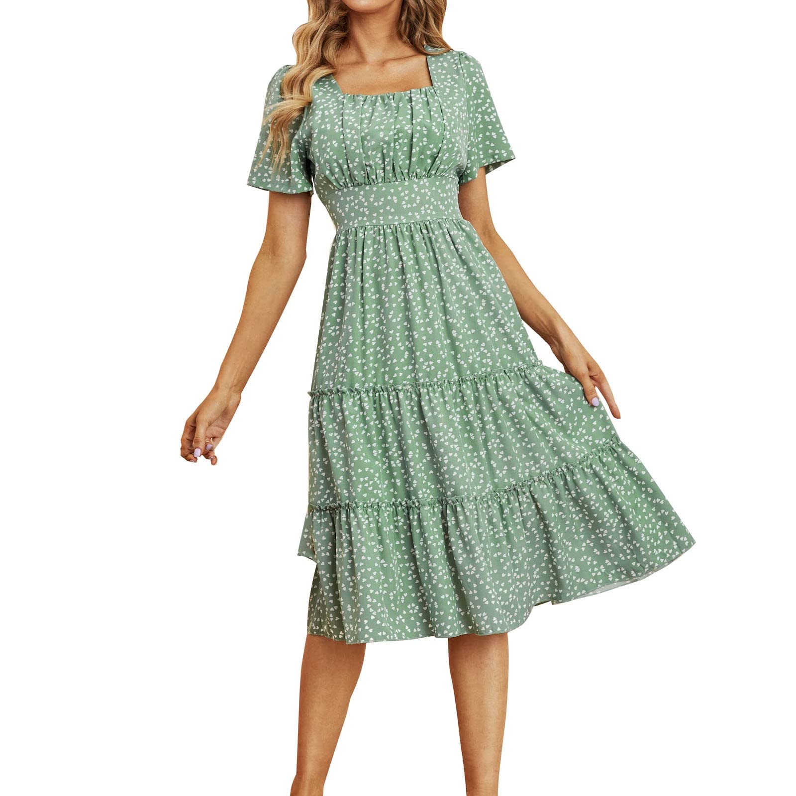 Plus Size Long Maxi Dress for Women - Summer 2022 Floral Print Boho Midi Dress with Short Sleeves | Perfect for Beach Vacations, Date Nights & Casual Outings