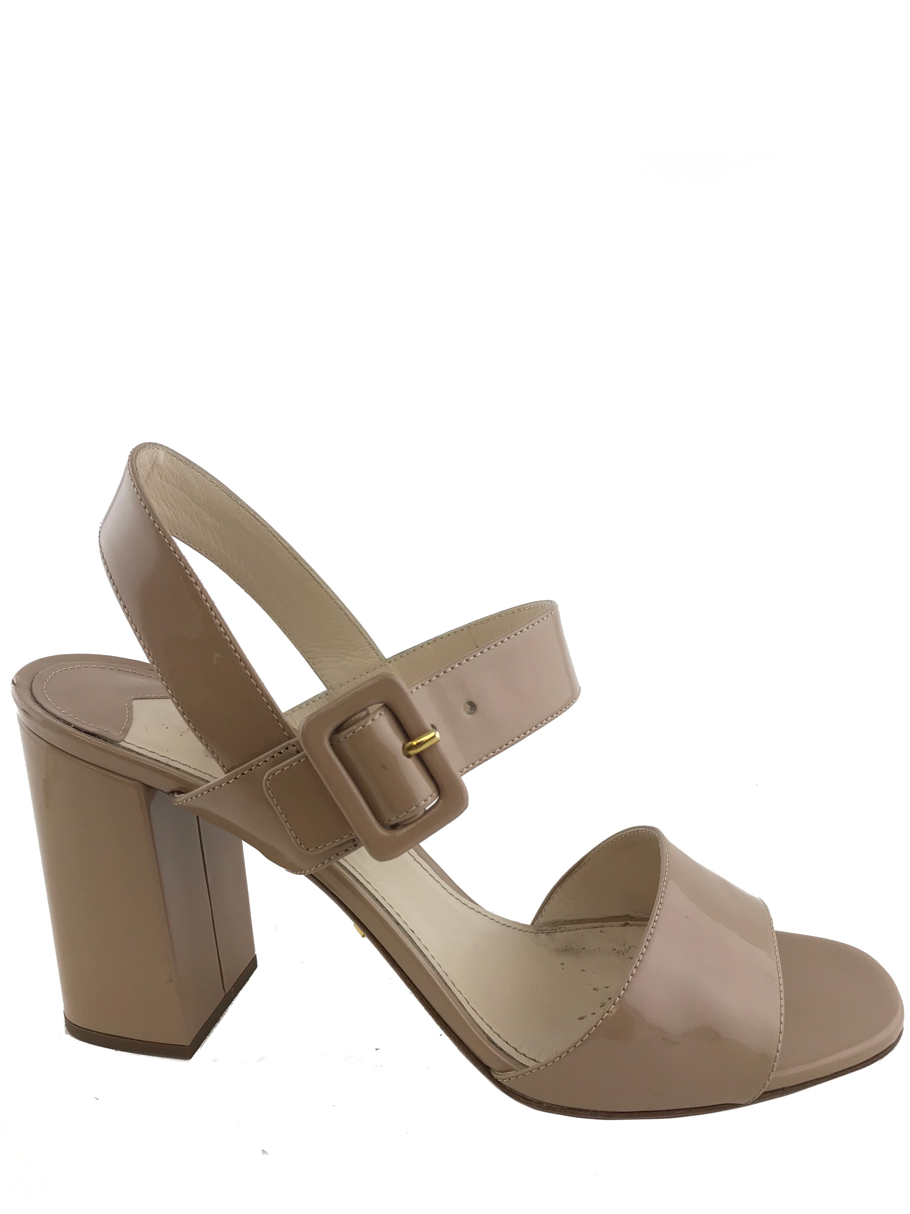 Prada Buckle Patent Leather City Sandals Women's Size 9 - Stylish & Comfortable for Casual Outings & Summer Travel