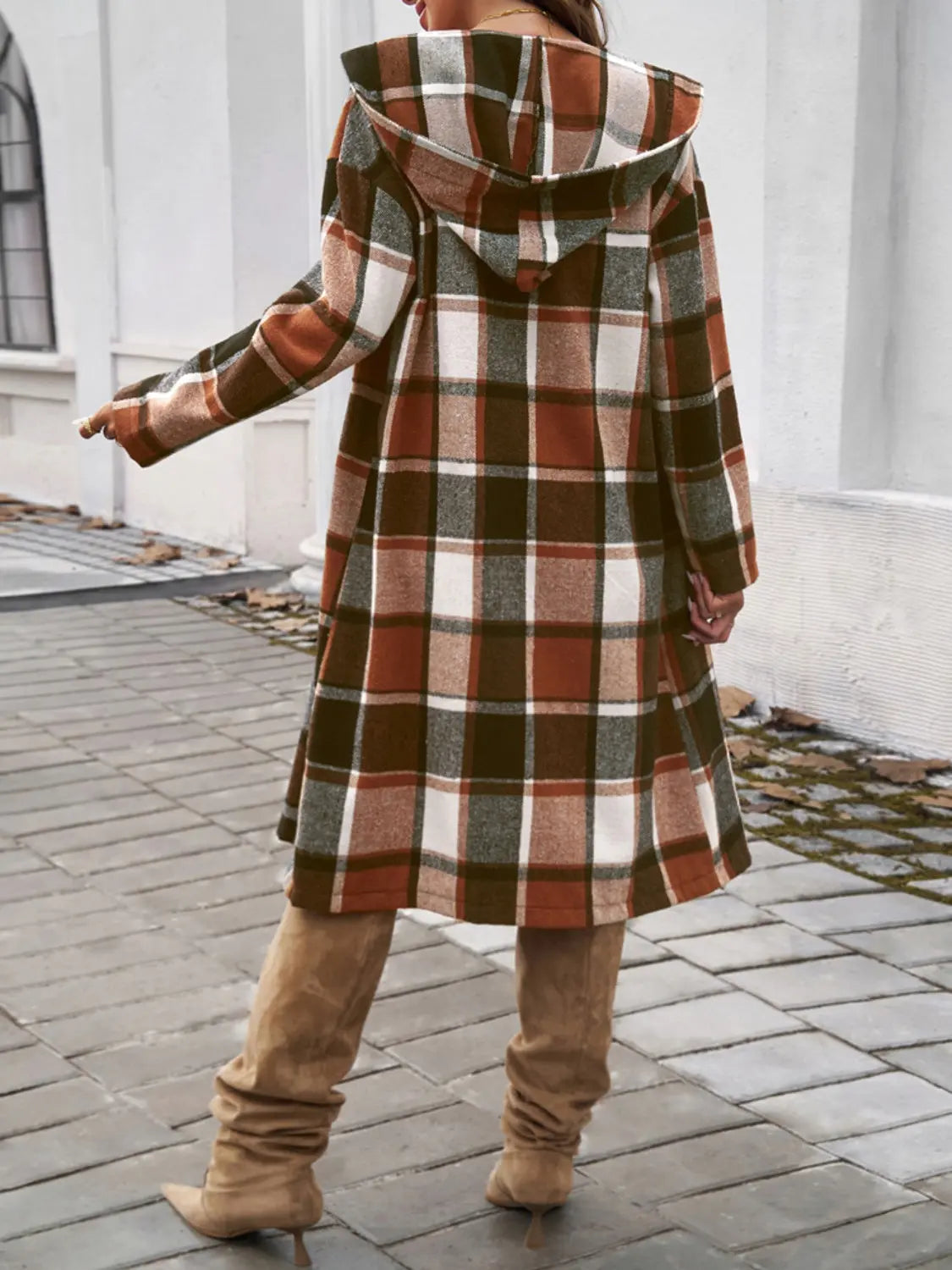 Stylish Plaid Long Sleeve Hooded Coat for Men & Women | Warm Winter Jacket for Outdoor Activities, Hiking & Casual Wear
