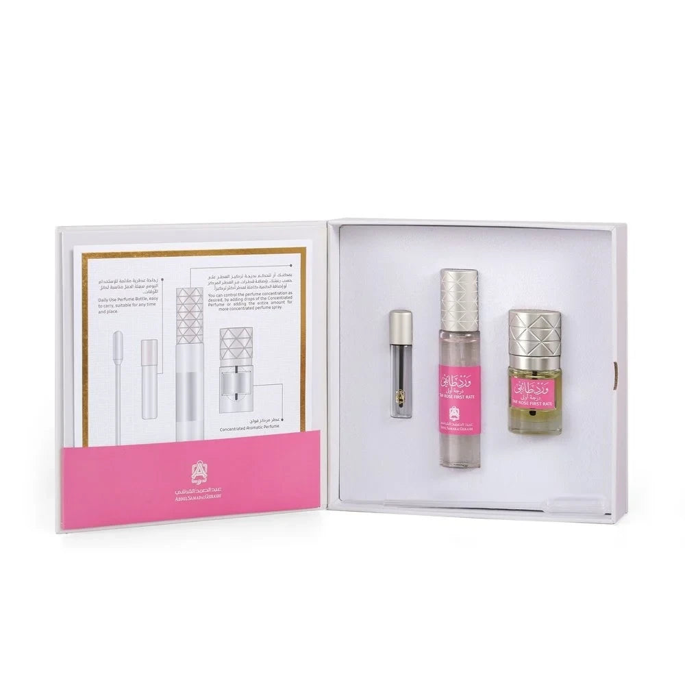 Premium Taif Rose Fragrance Set - 6ml Essential Oil & 30ml EDP Perfume for Women | Luxury Aromatherapy, Gift for Her, Romantic Occasions & Daily Wear
