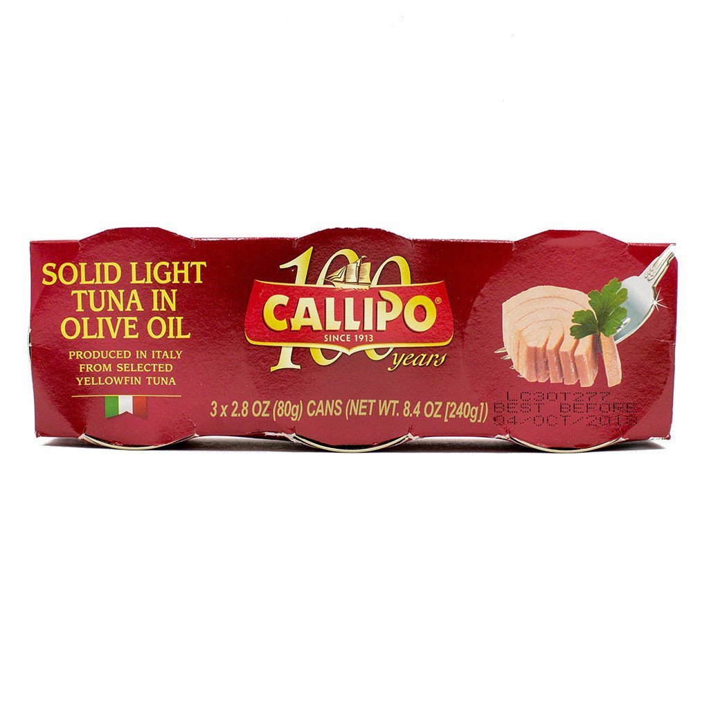 Premium Calipo Tuna in Olive Oil - Dolphin Safe, 3 Pack (2.8oz Cans) - Perfect for Salads, Sandwiches & Healthy Meal Prep