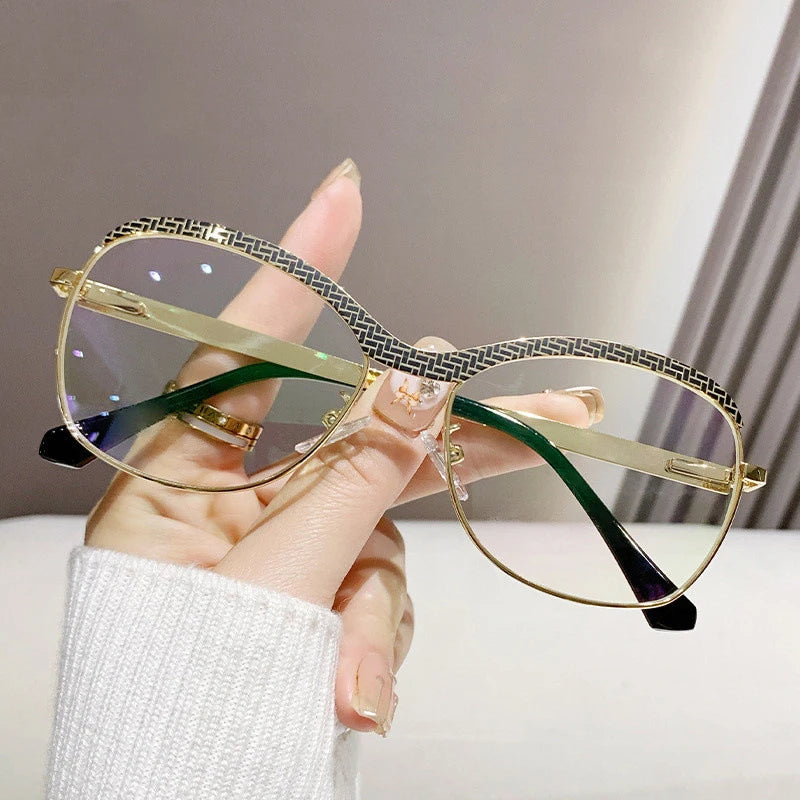 CCspace Women's Full Rim Oval Alloy Reading Glasses R57482 - Lightweight & Stylish for Reading, Working, and Computer Use
