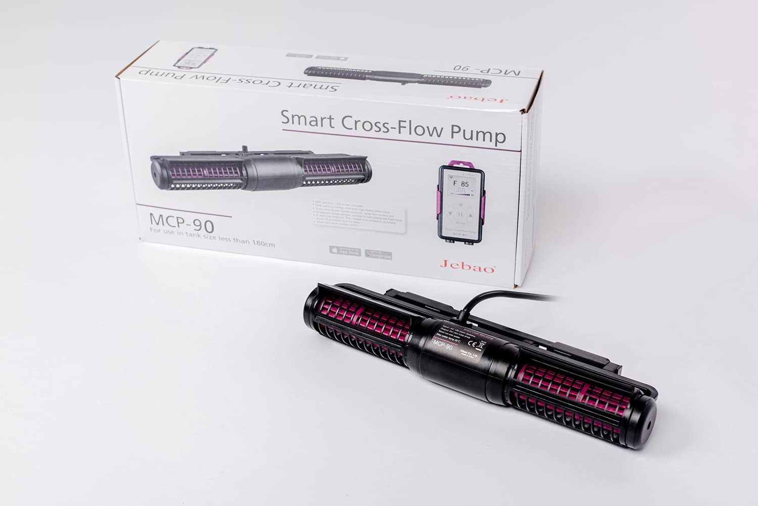 Jebao MCP-90 Smart Cross Flow Pump with LCD Display Controller - Magnetic Base for Saltwater Aquarium | Powerful Water Circulation for Reef Tanks & Marine Aquariums