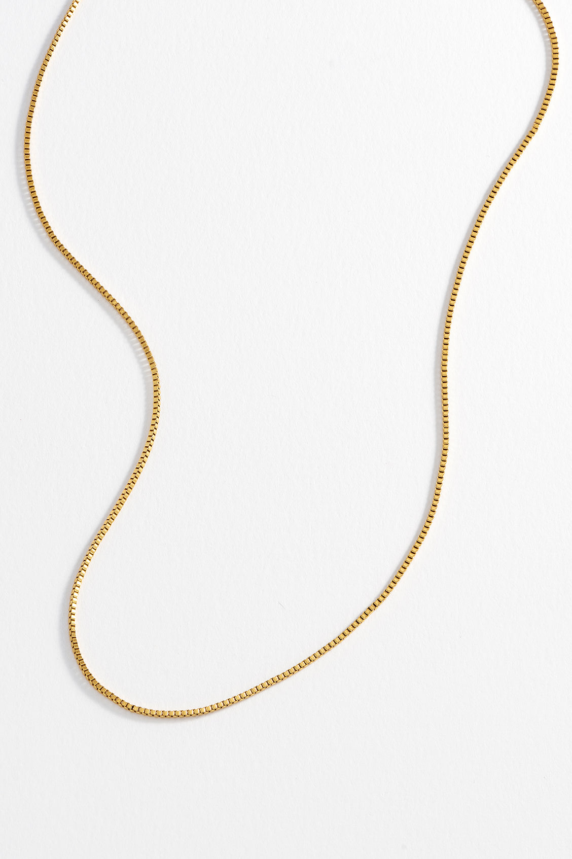 Stylish Men's Thin Box Chain Necklace - 18K Gold Plated Stainless Steel Dainty Cuban Link Choker for Everyday Wear & Gifts