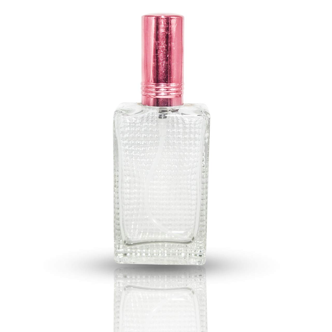 50ml Empty Refillable Glass Bottle with Spray Pump & Double Cap - Perfect for DIY Perfume, Essential Oils, Blends & Rose Water (Pack of 2) - Ideal for Travel, Home Fragrance & Skincare Storage