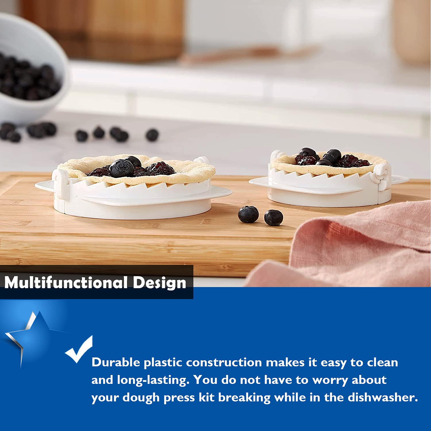 3-Piece Dough Press Set - Empanada Press, Dumpling Maker & Dough Cutter for Homemade Dumplings, Calzones, Ravioli, Empanadas | Perfect for Baking, Cooking & Family Meal Prep
