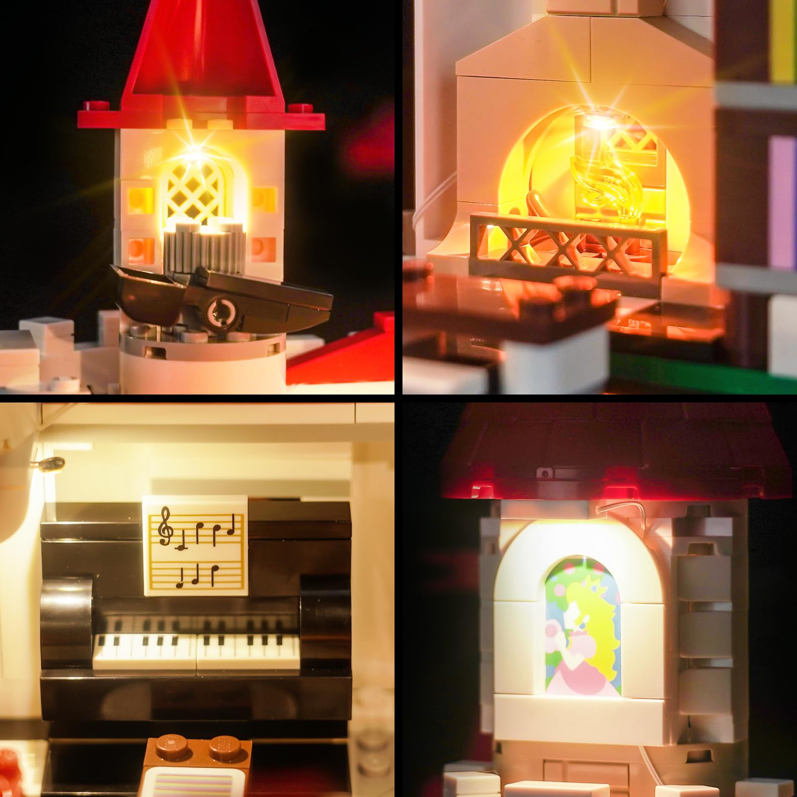 LED Light Kit for Lego 71435 Peach's Castle Showdown with Roy - Compatible Lighting Decoration Set for Creative Building Toys | Perfect for Display & Nighttime Play