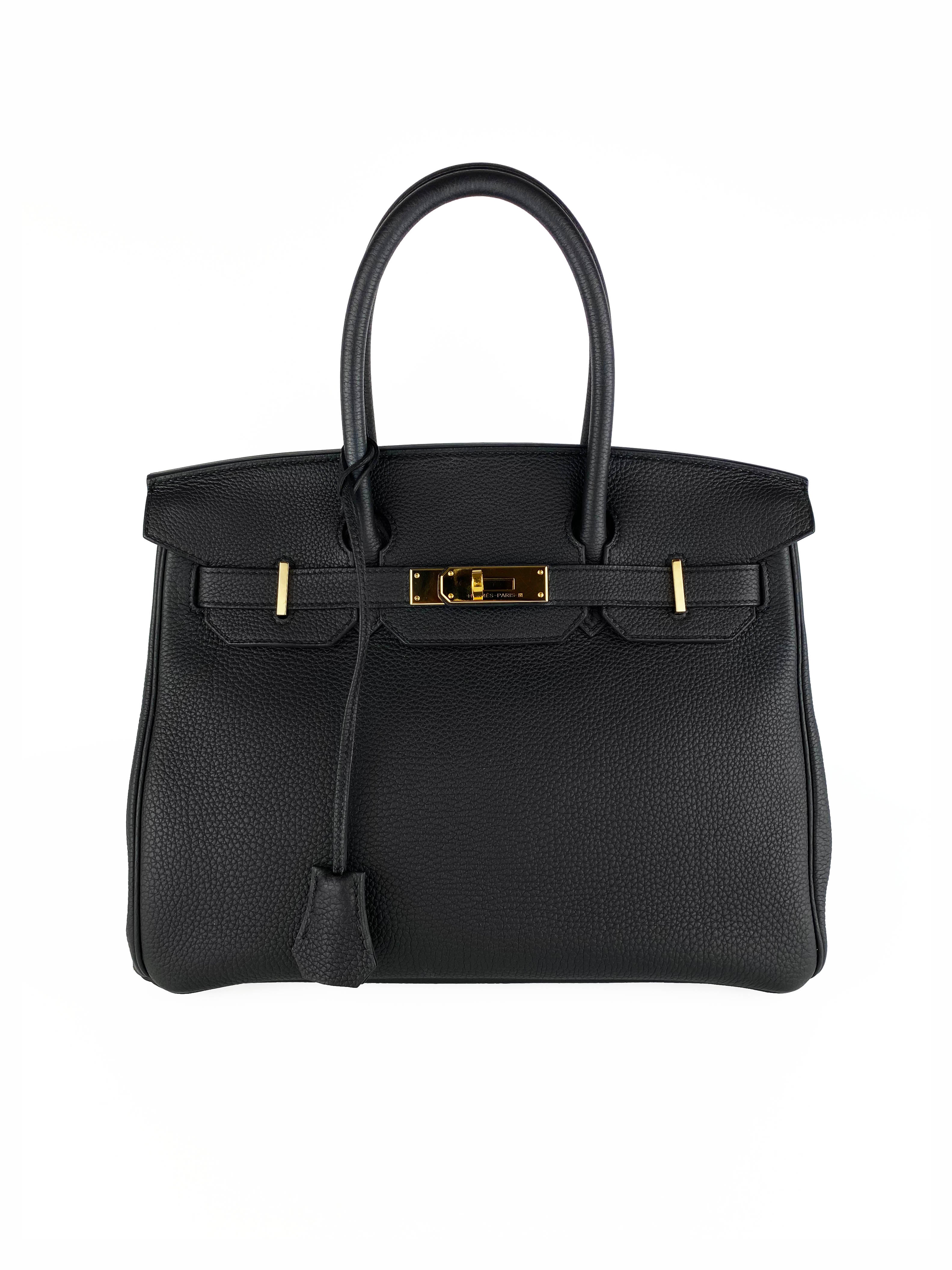 Authentic Hermes Birkin 30 Black Togo Leather Handbag - Luxury Designer Tote Bag for Women, Perfect for Work, Travel & Special Occasions