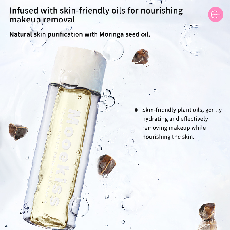 Mooekiss Moringa Seed Oil Eye & Lip Makeup Remover - Gentle Cleansing for Sensitive Skin | Perfect for Daily Makeup Removal & Skincare Routine