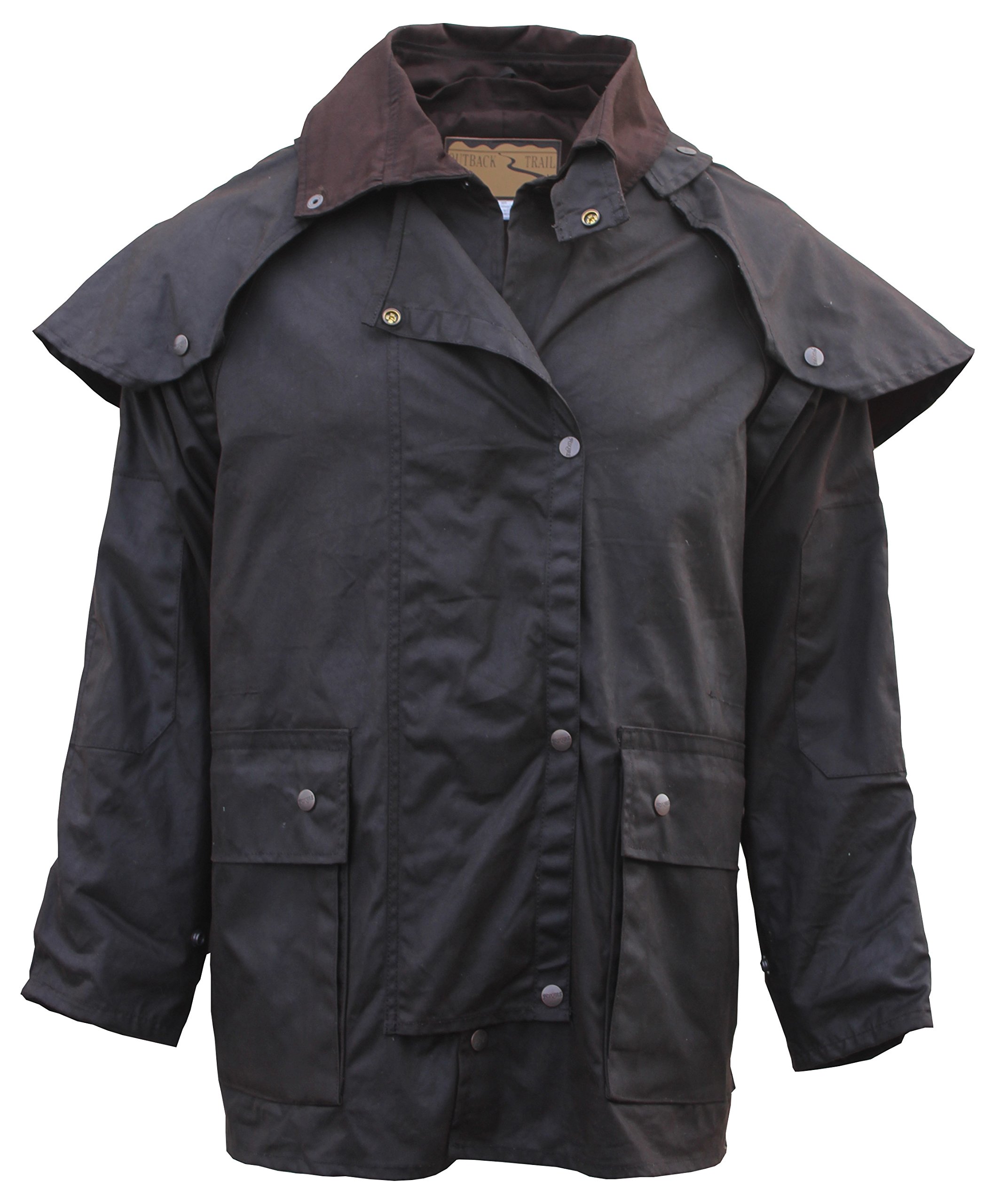 Foxfire Men's Waterproof Oilskin Duster Coat - Western Australian Style Raincoat for Outdoor Work & Hiking | Oil Cloth Cotton Jacket for Ranch, Farm & Bad Weather Protection
