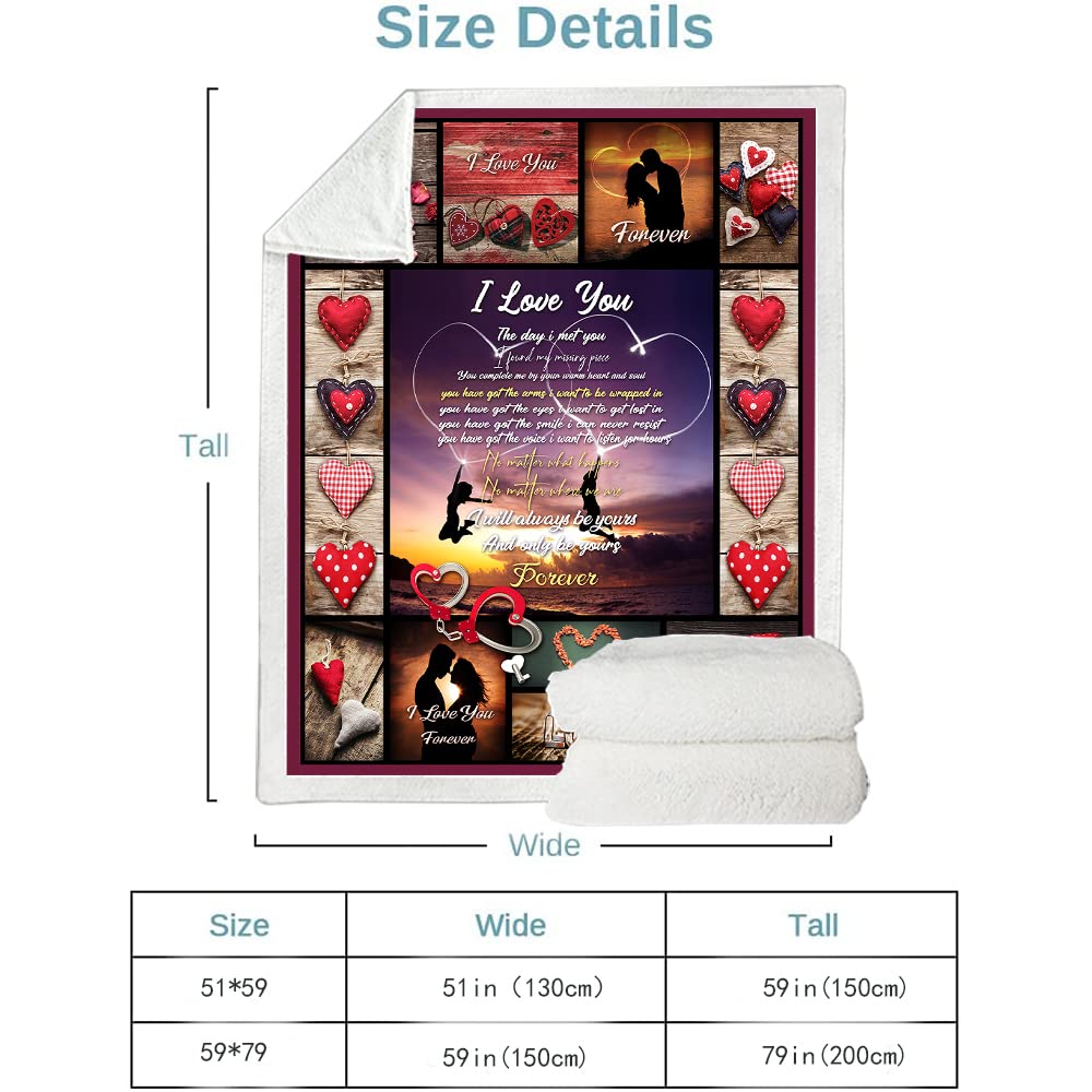 Soft & Cozy Throw Blanket - Perfect Romantic Gift for Wife, Girlfriend, Anniversary, Christmas, Birthday & Valentine's Day - Ideal for Cuddling, Movie Nights & Home Decor