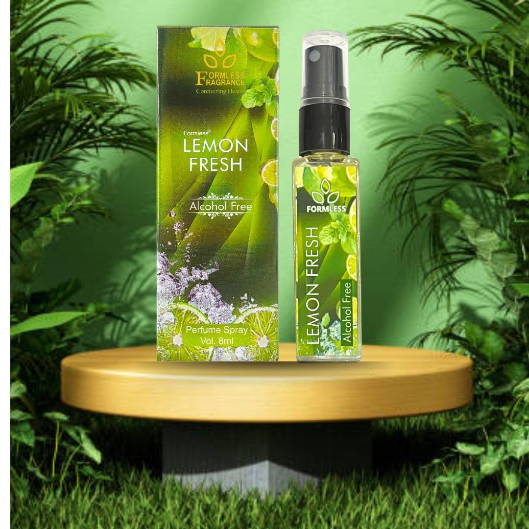 Refreshing Lemon Scent Alcohol-Free Body Spray Perfume 8ml - Perfect for Daily Use, Gym, Travel & On-the-Go Freshness