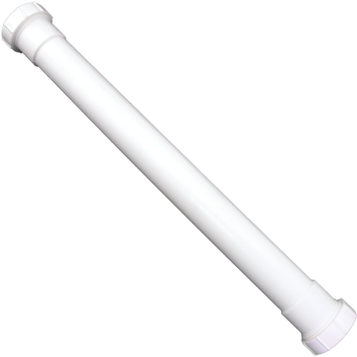 White PVC 16-Inch Lavatory & Kitchen Drain Extension Tube - Durable, Flexible Pipe for Sink, Bathtub, and Utility Drains