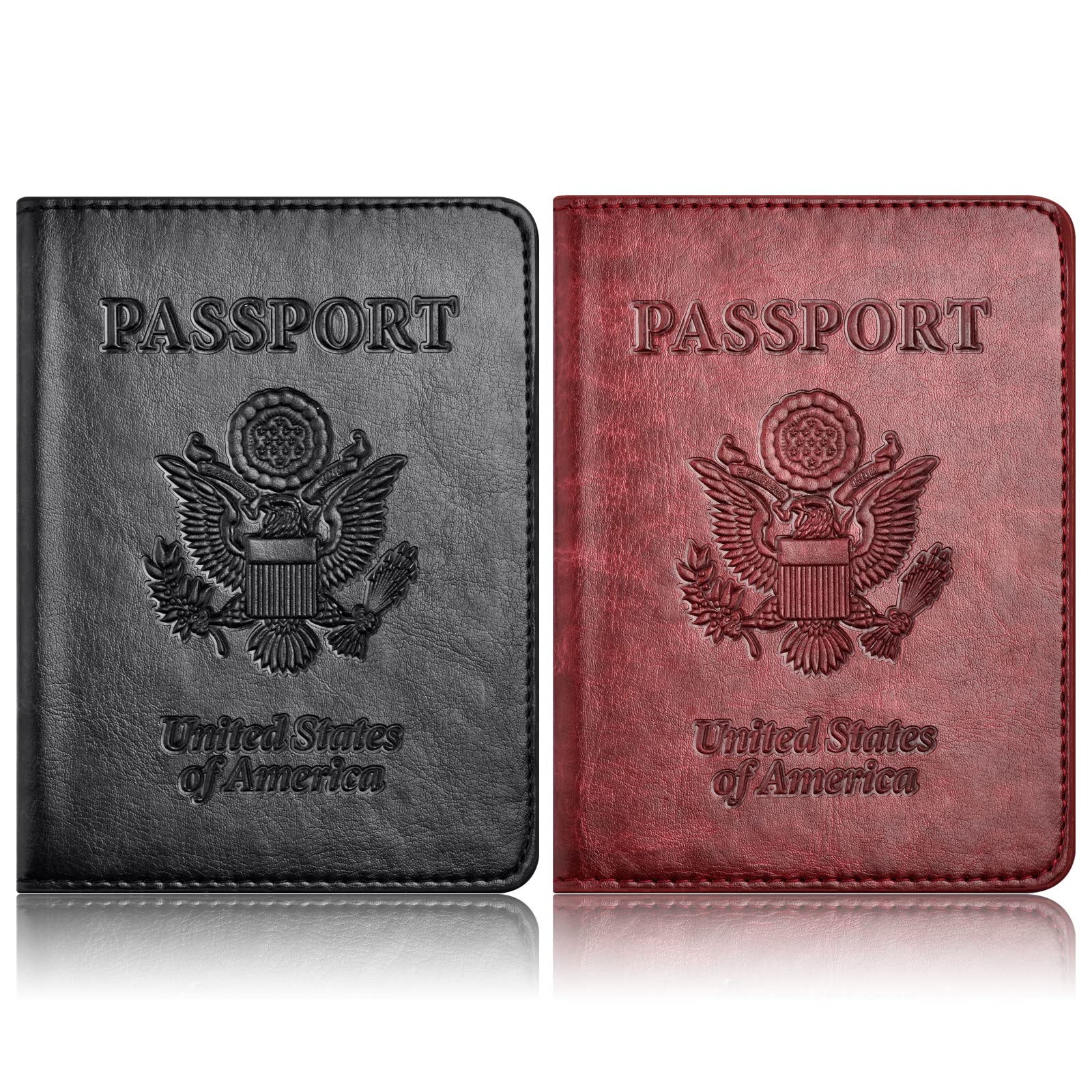 Eoehro 2-Pack RFID Blocking Passport Holder Wallet Cover - Durable Travel Essentials for Women & Men | Perfect for International Flights, Vacations & Business Trips