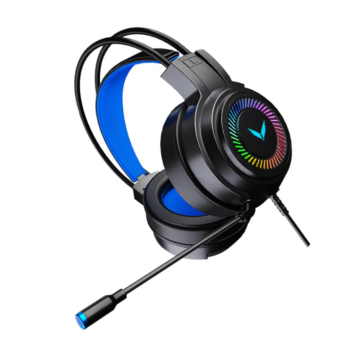 HOMOCONO Gaming Headset with LED Lights - Comfortable Memory Foam Ear Pads, Noise Cancelling Mic & 7.1 Surround Sound for PC, PS4, Xbox - Perfect for Gaming, Streaming & Online Classes