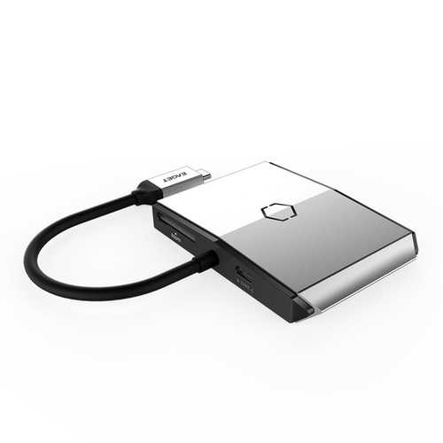 Eaget CH35s 3-in-1 USB C Hub with 3 USB 3.0 Ports, SD/TF Card Reader - Compatible with MacBook, Tablet, PC - Perfect for Data Transfer, Charging & File Management