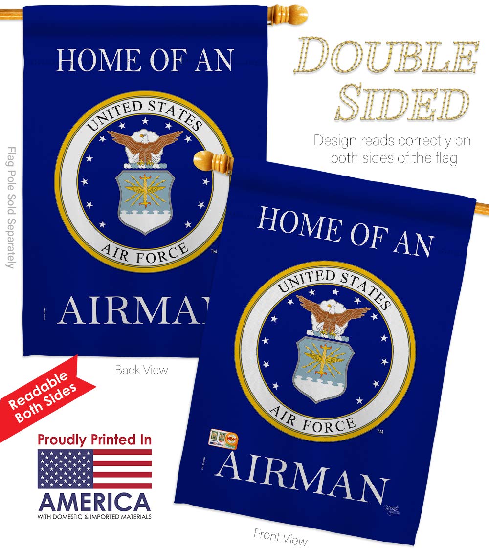 USAF Armed Forces Garden House Flags Kit - Double-Sided 28x40 Inch American Military Veteran Yard Banner - Made in USA - Perfect for Patriotic Home Decor & Military Appreciation Gifts