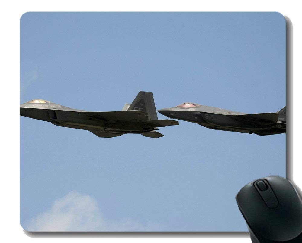 Non-Slip Rubber Gaming Mouse Pad with F22 Raptor & Blue Angels Jet Fighter Design - Large Anti-Skid Mouse Mat for PC, Laptop, Office & Gaming Setup - Perfect for Gamers, Military Enthusiasts & Aviation Lovers