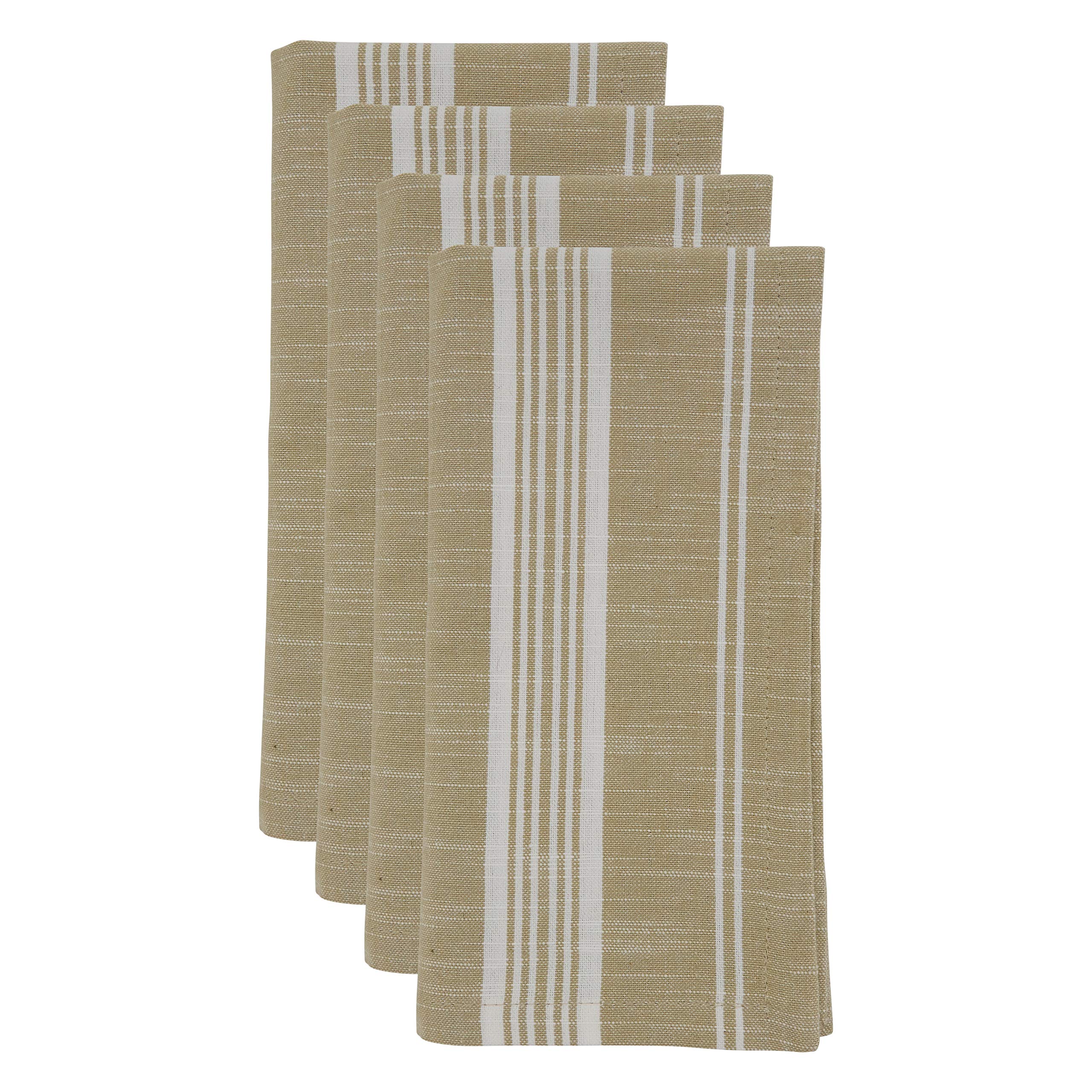 Premium Striped Cotton Table Napkins Set of 4 - Soft & Absorbent Dinner Napkins for Everyday Use, Parties & Formal Dining - Machine Washable & Durable