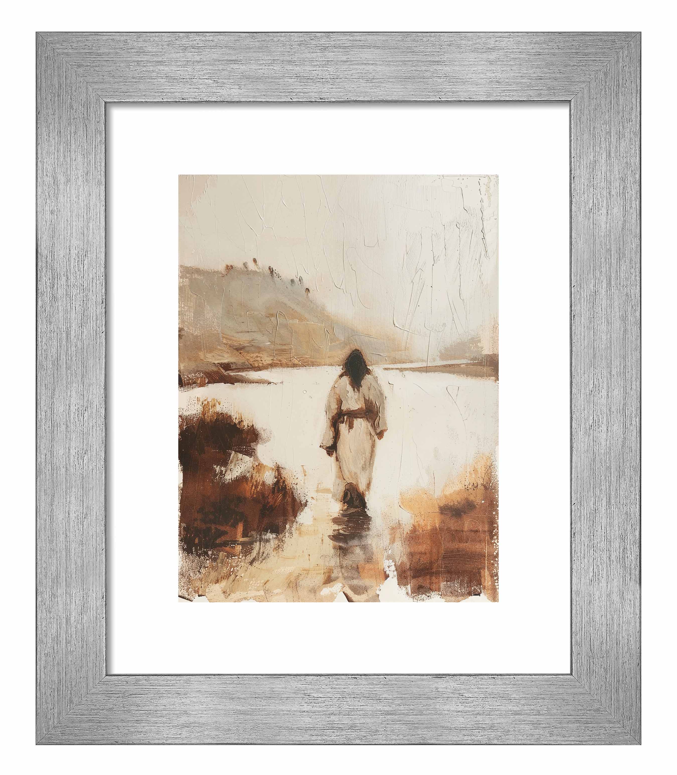Christ In The Wilderness Wall Art - Religious Christian Home Decor Prints for Living Room, Bedroom & Office
