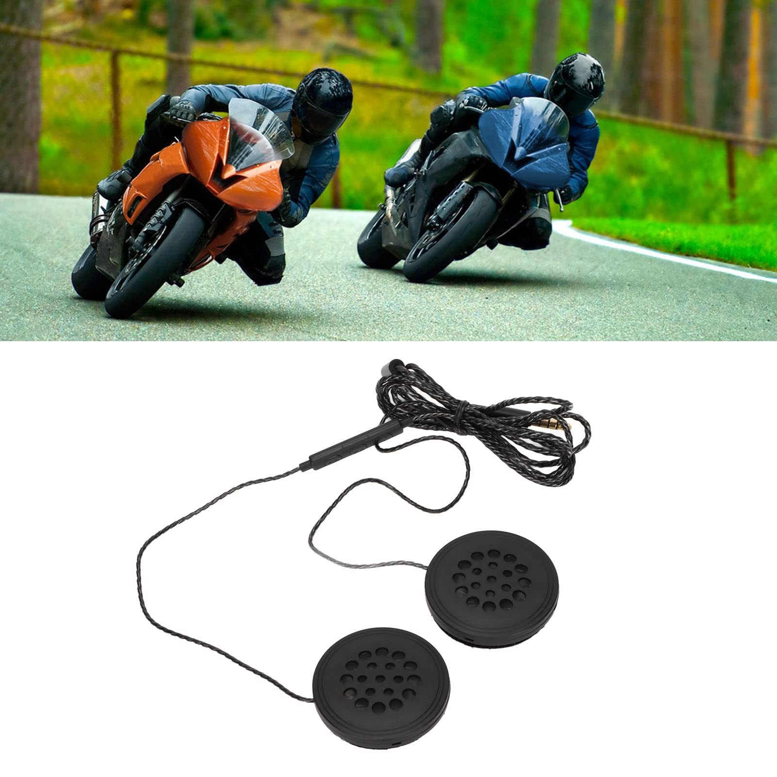 070 Motorcycle Helmet Headset - 3.5mm Wired Stereo Headphones with Windproof Design for Racing & Outdoor Sports | Perfect for Motorcycle Riding, ATV Adventures & Extreme Sports