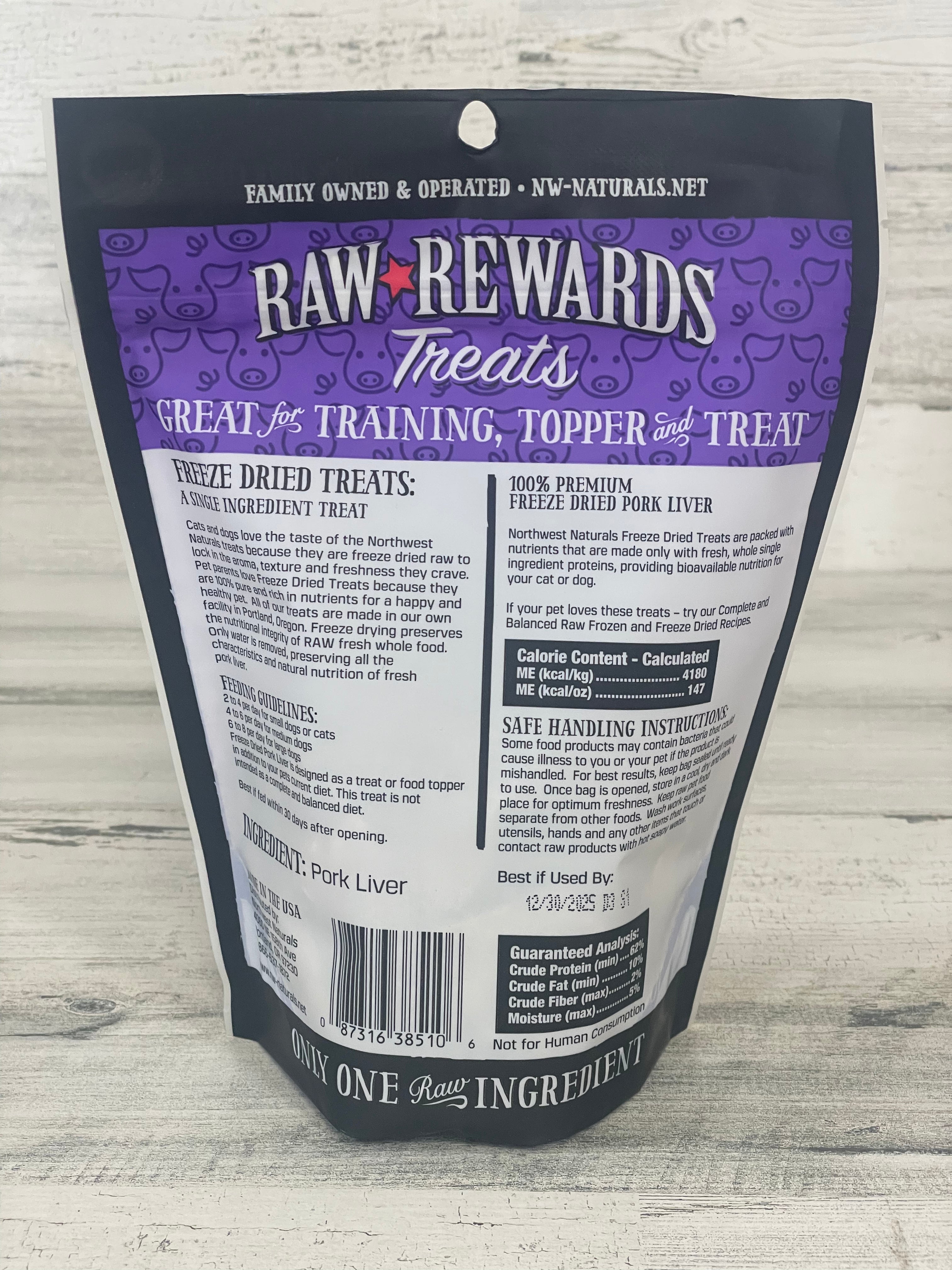 Northwest Naturals Freeze Dried Pork Liver Dog Treats - 3oz | Grain-Free, High-Protein Training Rewards for Puppies & Adult Dogs | Perfect for Outdoor Adventures & Obedience Training