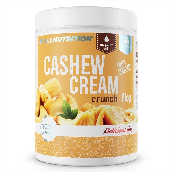 Allnutrition Cashew Cream 1000g - Organic, Vegan, Dairy-Free Nut Butter Spread - Perfect for Smoothies, Baking & Healthy Snacks