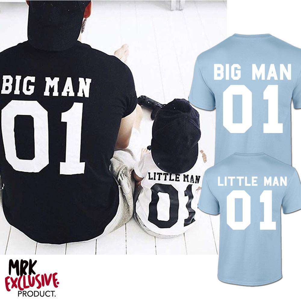 Big Man Little Man Matching Father & Son T-Shirts - MRK X - Perfect for Family Photos, Holidays & Special Occasions
