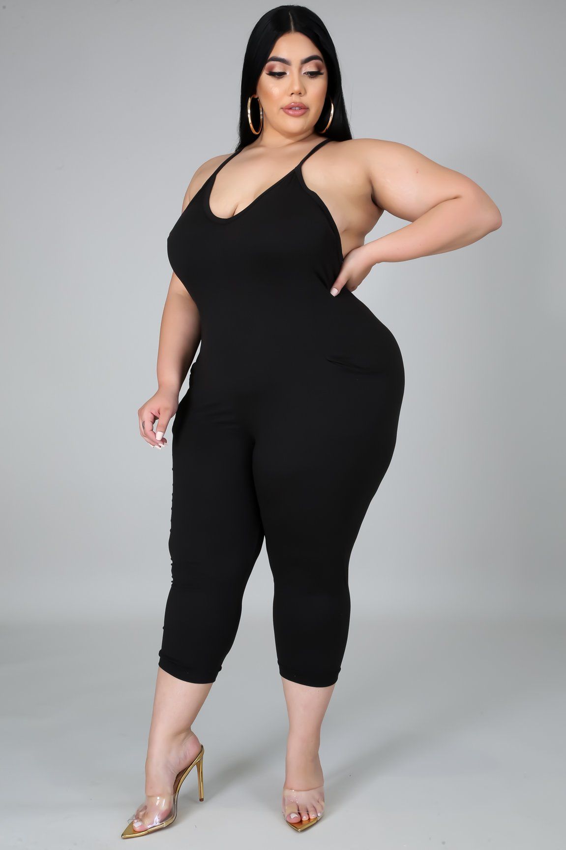Forever Yours Women's Curve Flattering Black Jumpsuit - Slimming & Comfortable for Casual Wear, Date Night & Office Outfits